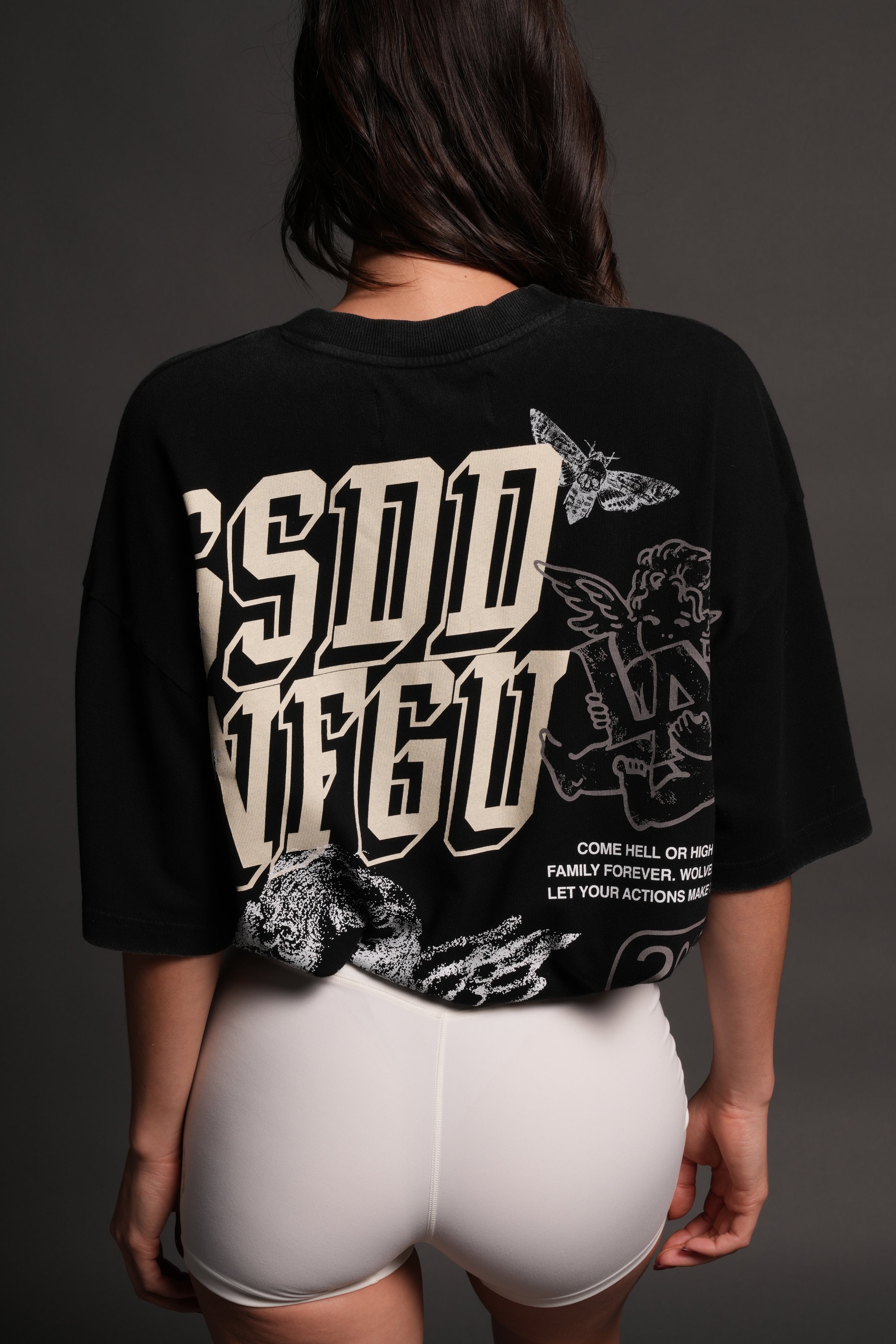 La Ca Frvr Premium Oversized Tee in Black