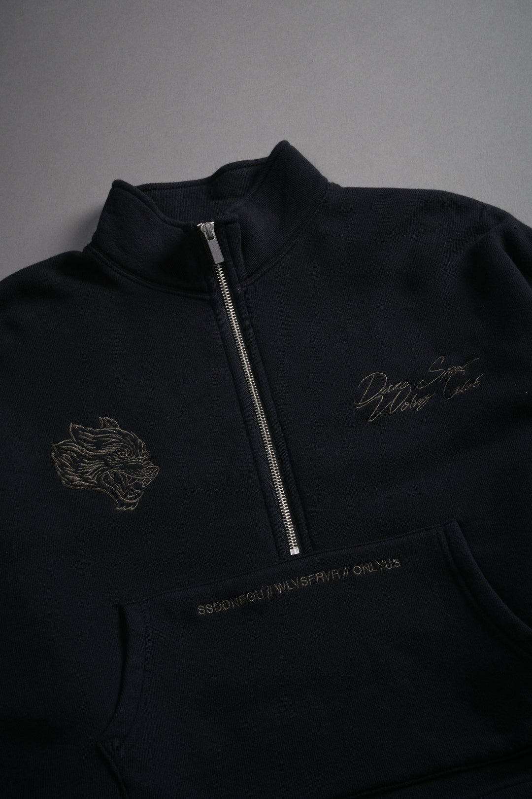 Our Mantra Appliqué Oversized "Everson" Mockneck in Black