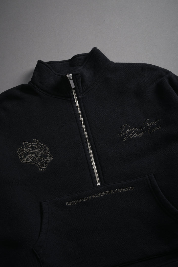 Our Mantra Appliqué Oversized "Everson" Mockneck in Black