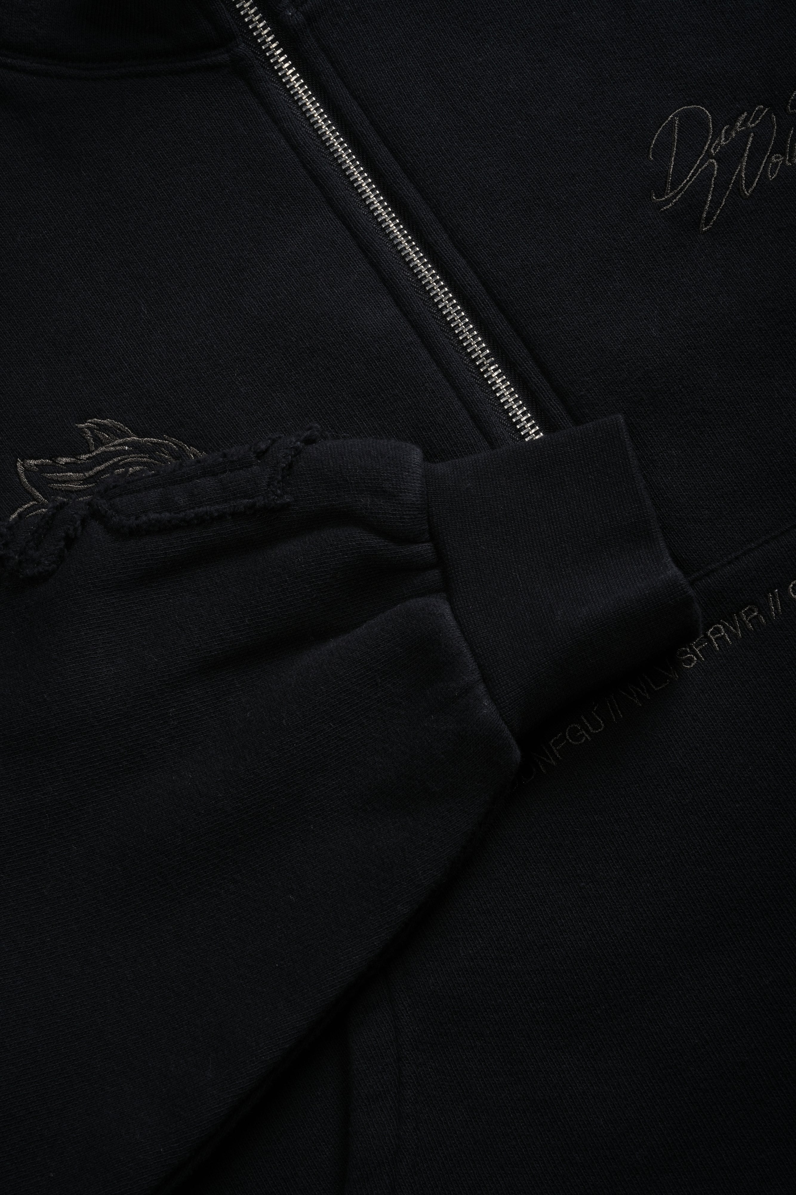 Our Mantra Appliqué Oversized "Everson" Mockneck in Black