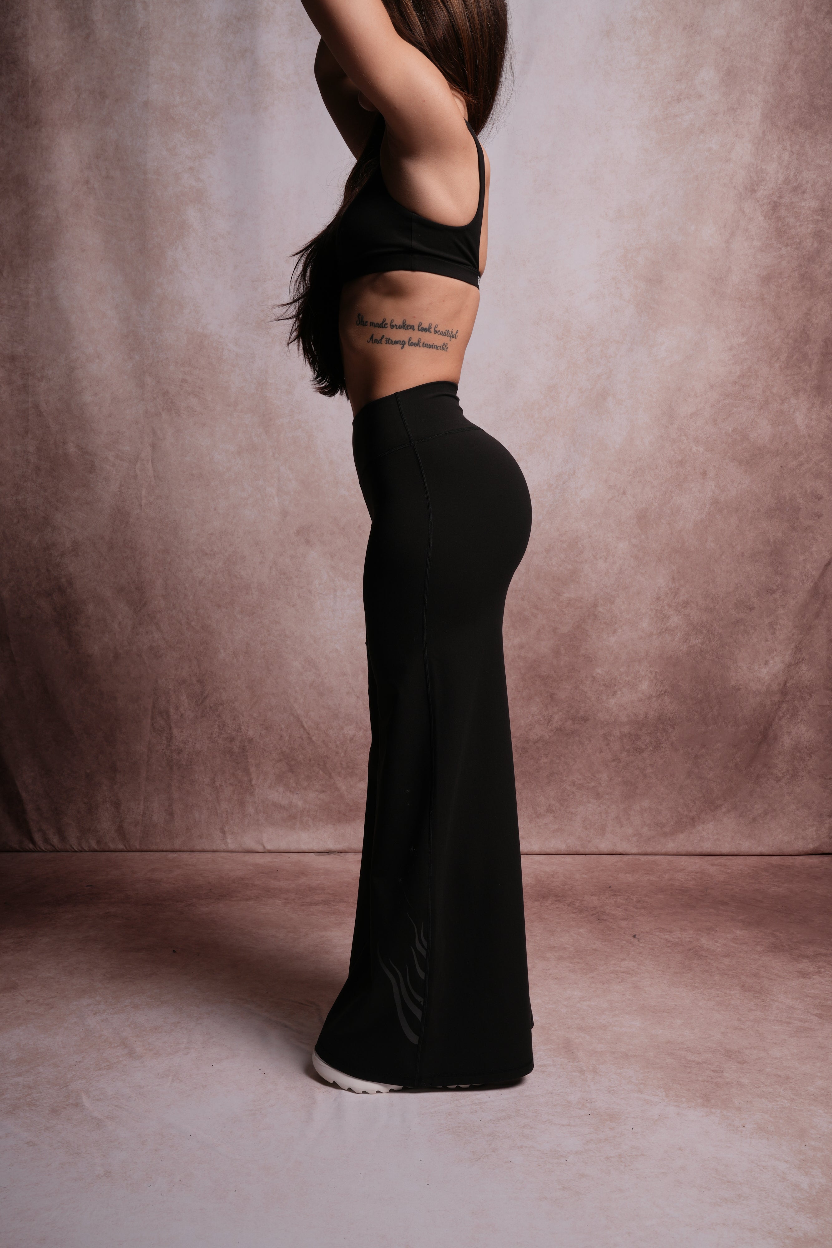 Single Wolf Wide Leg Energy Pants in Black