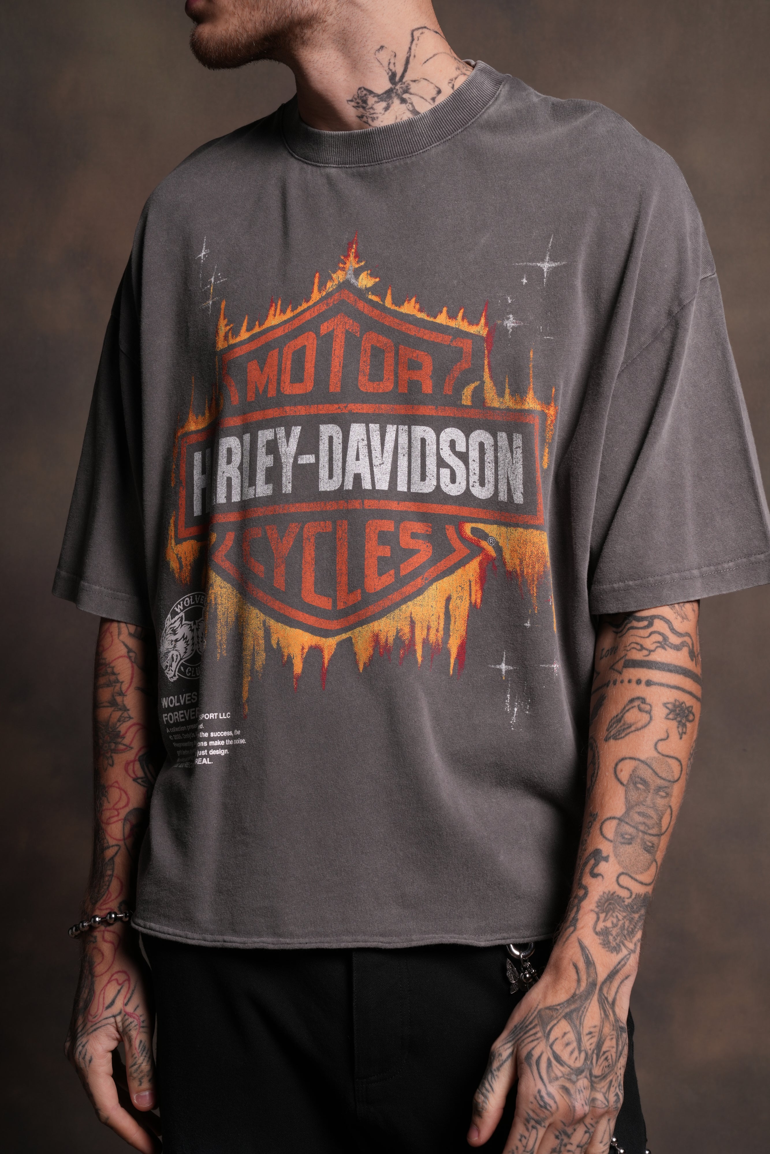 Inferno Shield Premium Unisex Raw Hem "Box Cut" Tee in Slate Gray