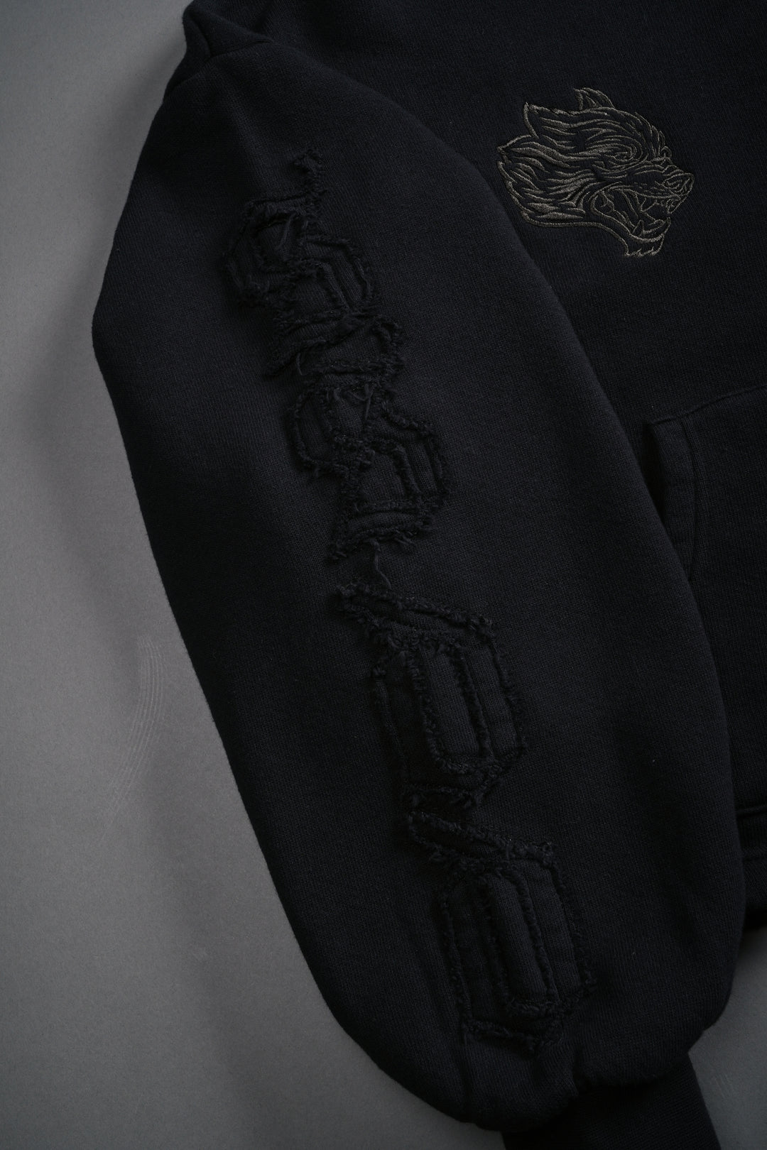 Our Mantra Appliqué Oversized "Everson" Mockneck in Black