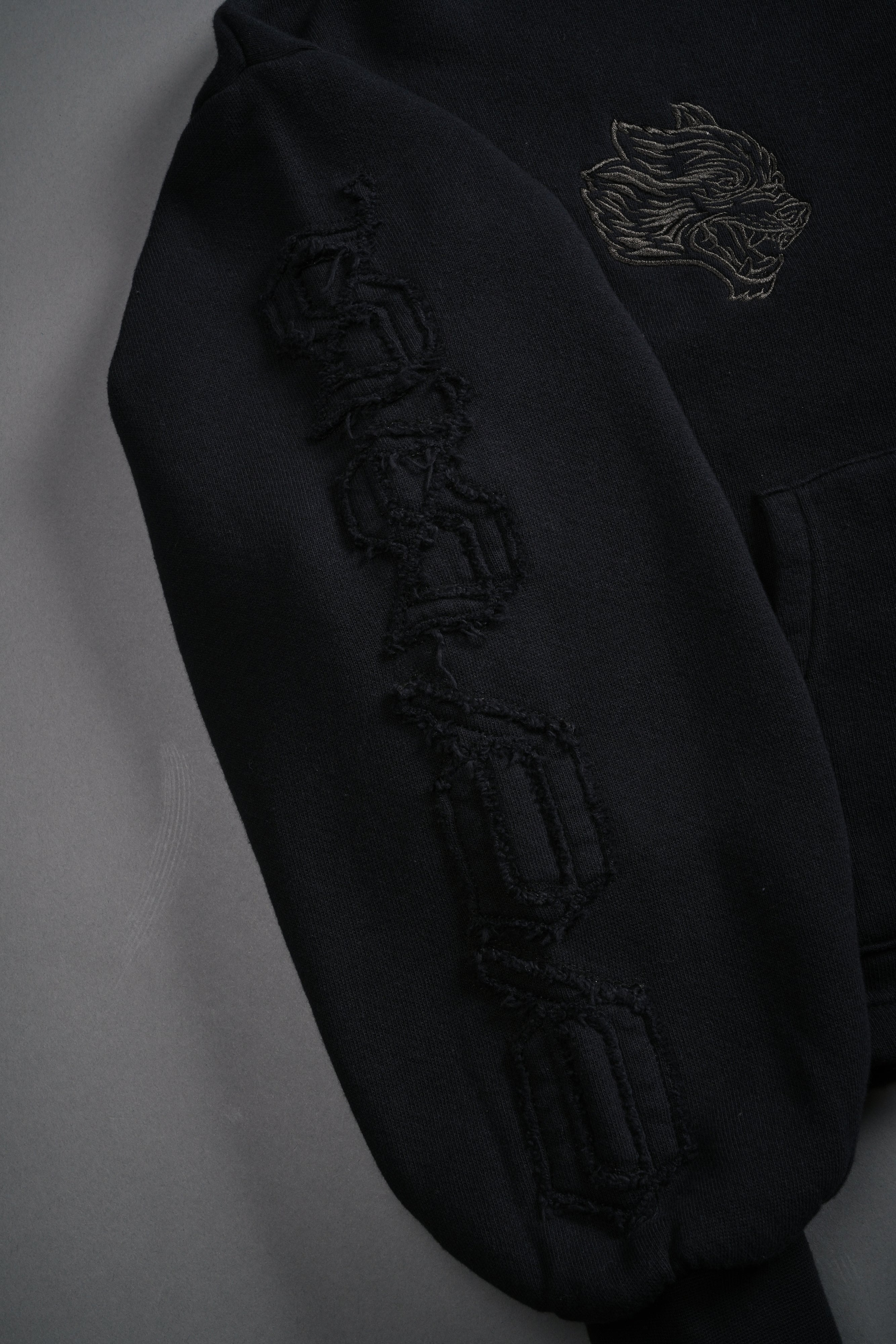 Our Mantra Appliqué Oversized "Everson" Mockneck in Black