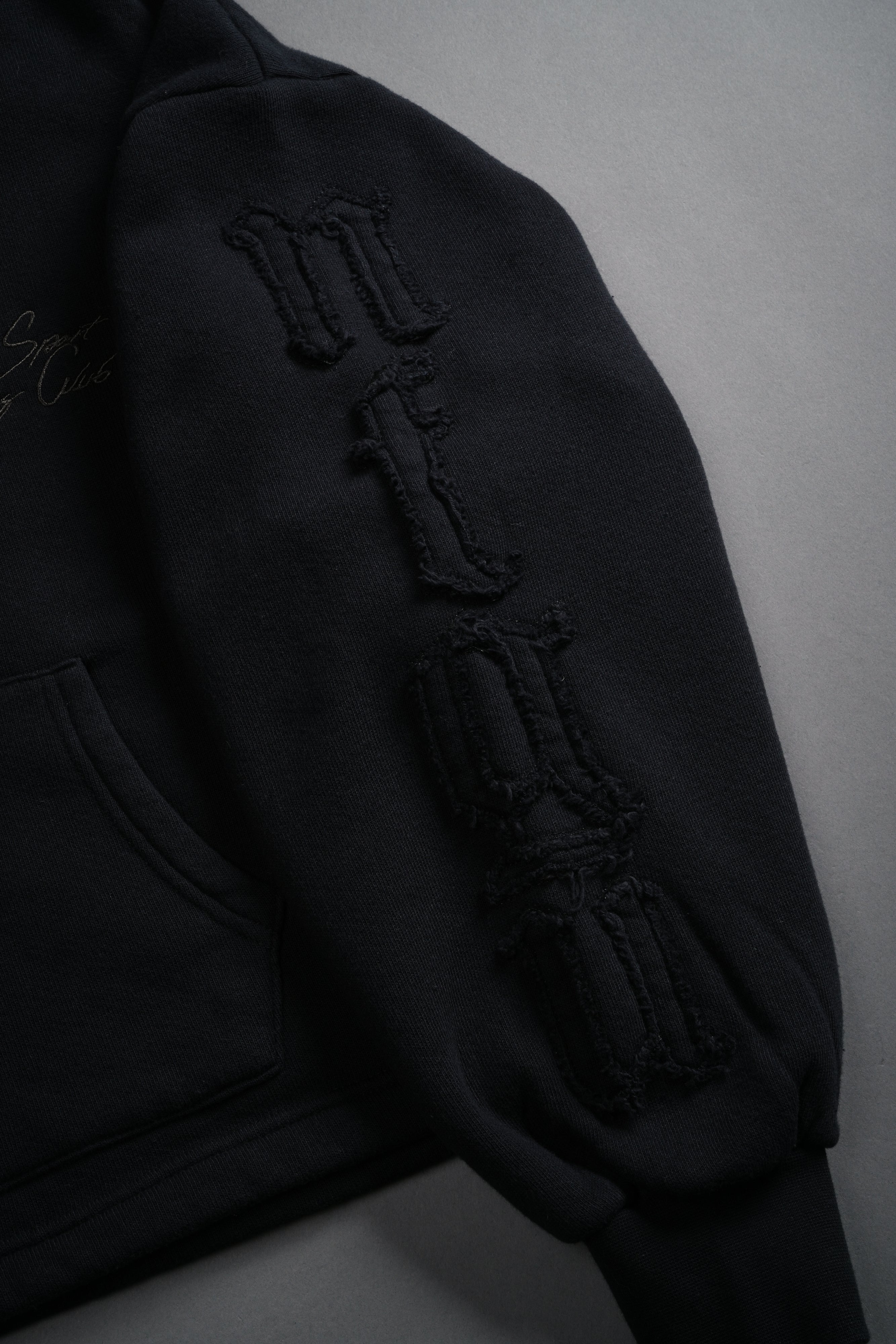 Our Mantra Appliqué Oversized "Everson" Mockneck in Black