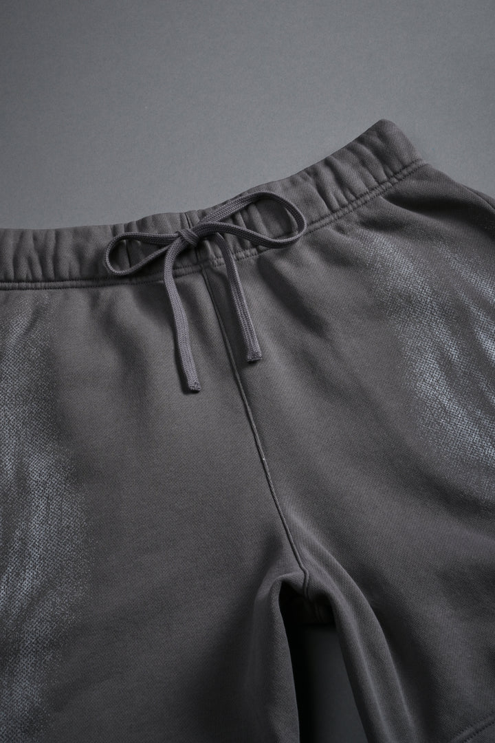 Dark Flame Oversized Post Lounge Sweat Shorts in Slate Gray