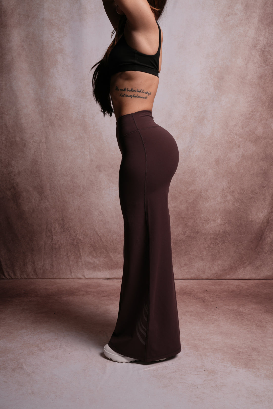 Single Wolf Wide Leg Energy Pants in Darc Garnet