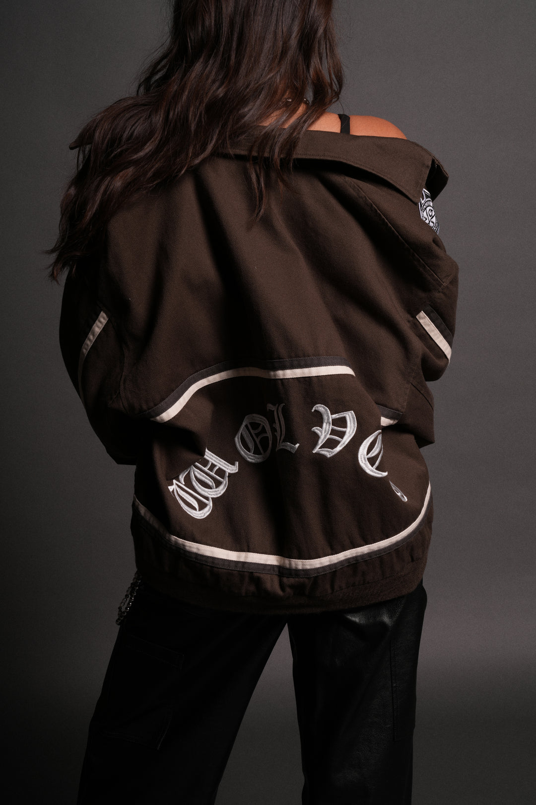 Wolves Club Chopper Big Moe Jacket in Darc Olive/Cream/Wolf Gray