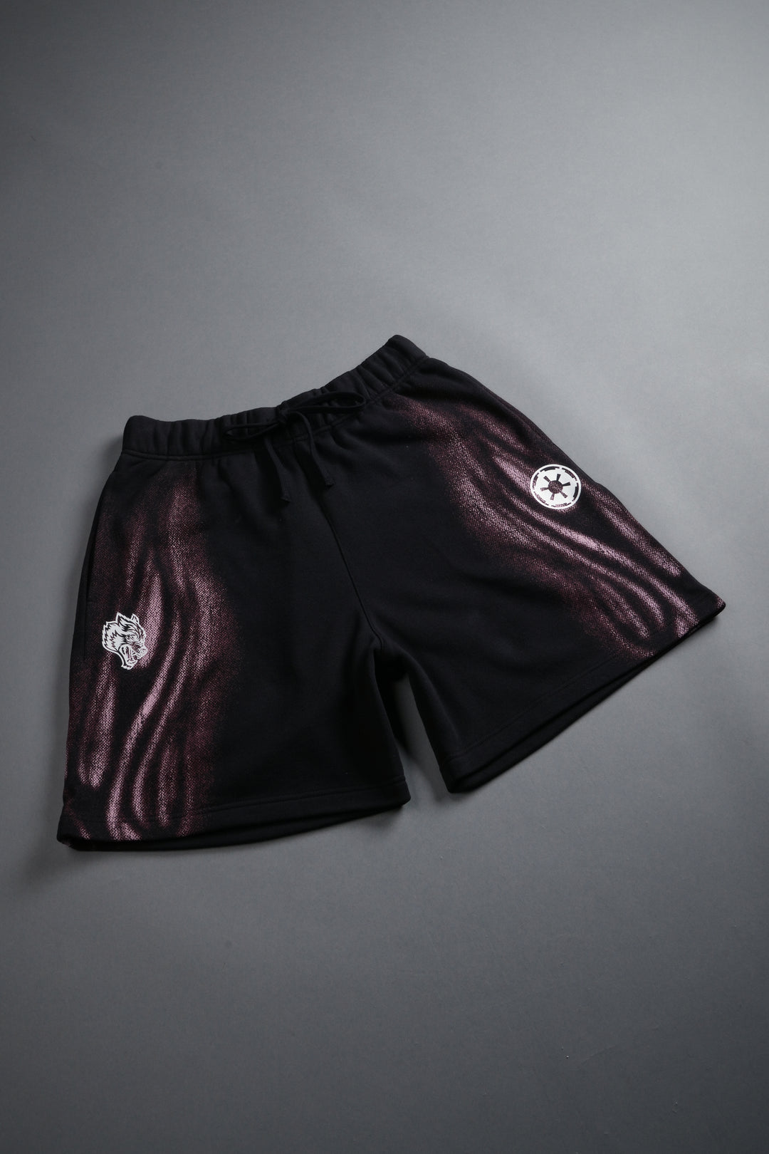 Dark Flame Oversized Post Lounge Sweat Shorts in Black