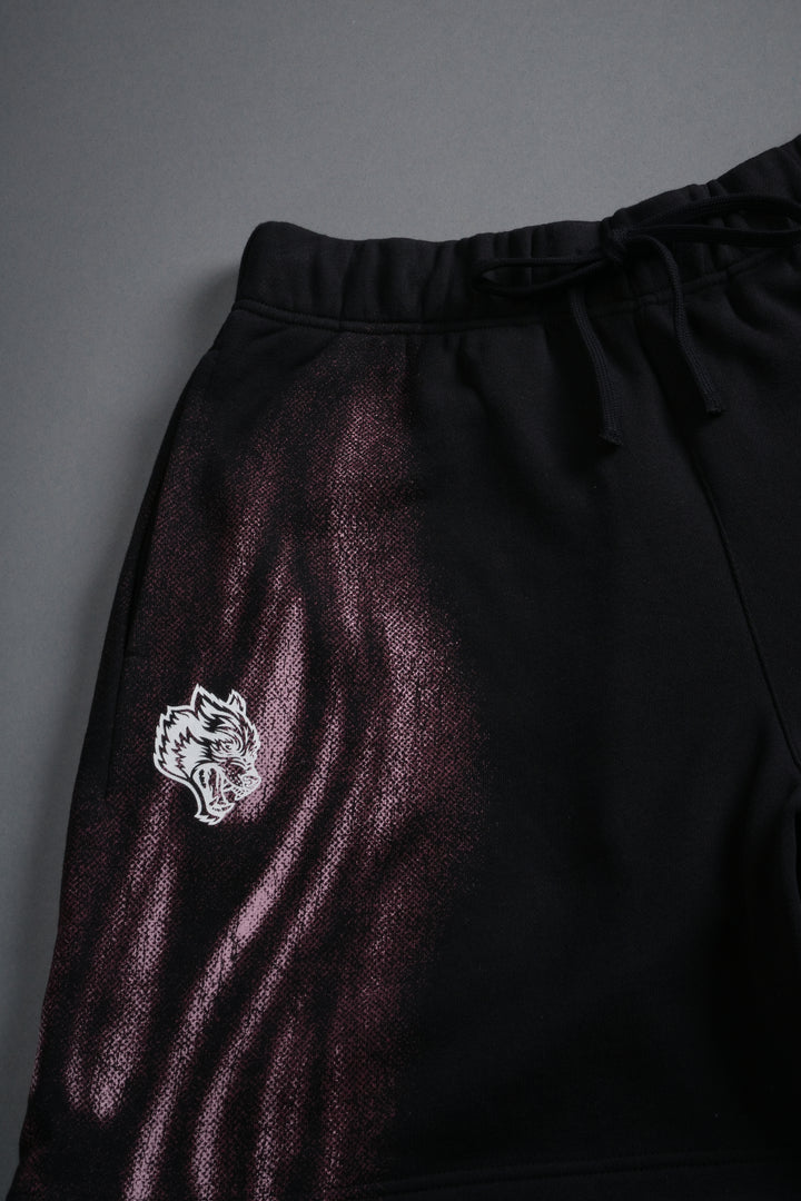 Dark Flame Oversized Post Lounge Sweat Shorts in Black