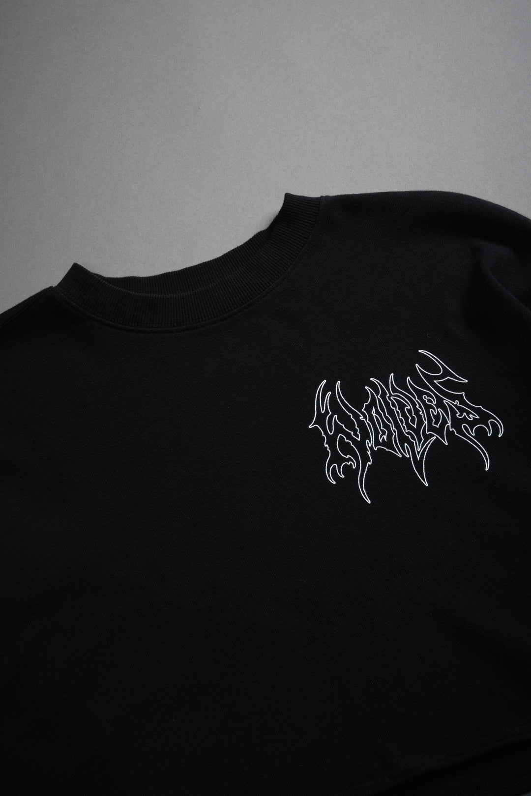 Hesh Blossom "Premium" Oversized Cropped L/S Tee in Black