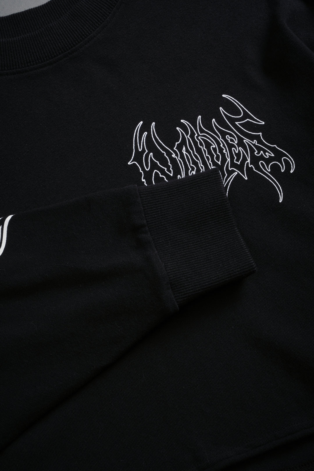 Hesh Blossom "Premium" Oversized Cropped L/S Tee in Black