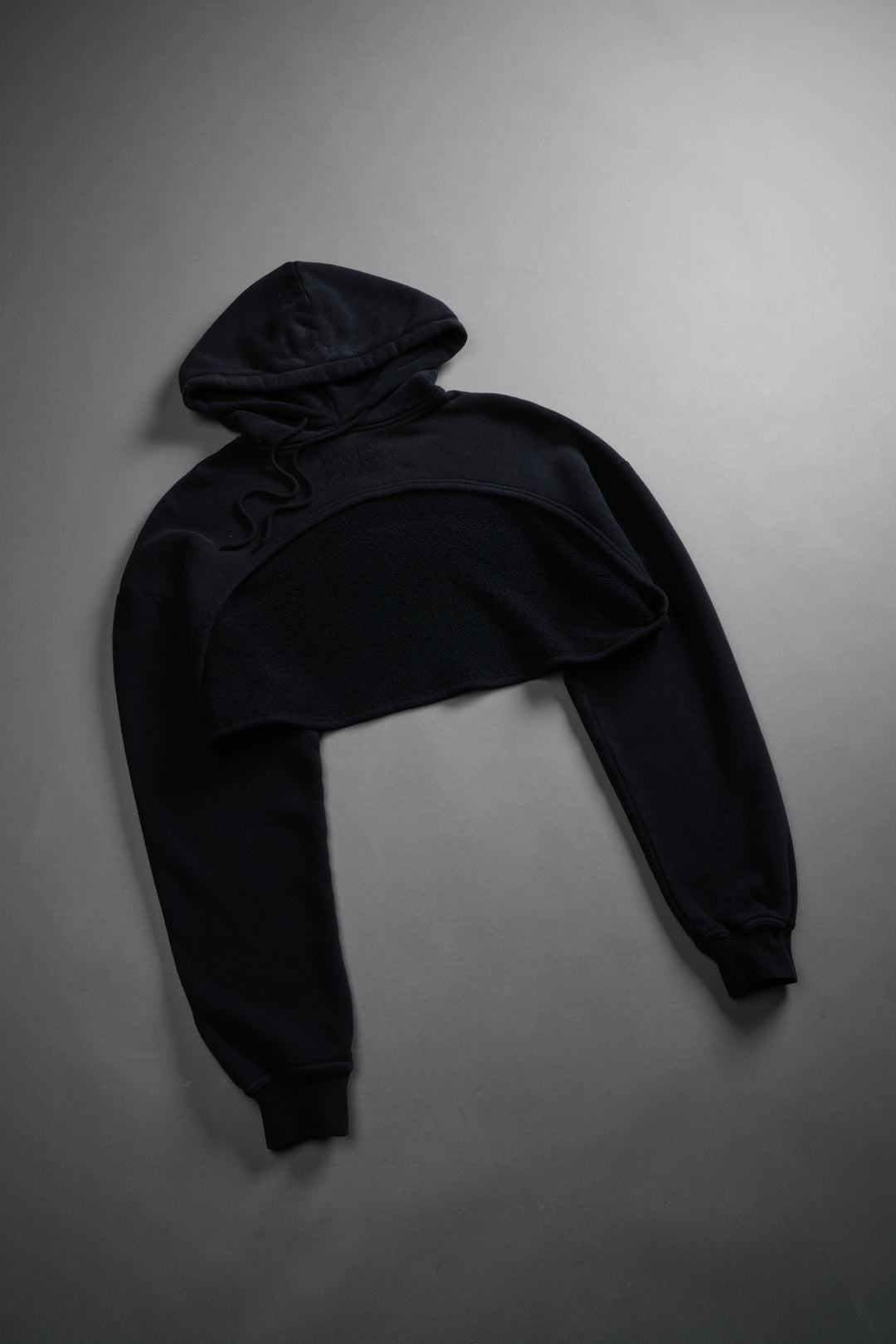 Forged From Iron "Willow" Cropped Hoodie in Black Spine Sun Fade