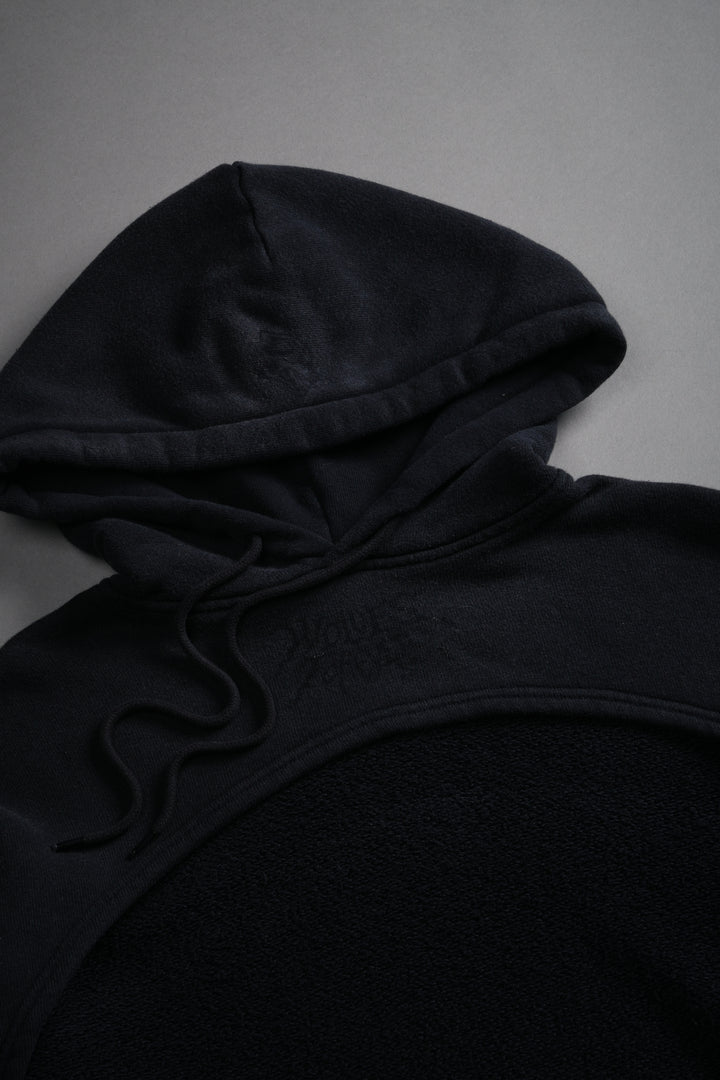 Forged From Iron "Willow" Cropped Hoodie in Black Spine Sun Fade