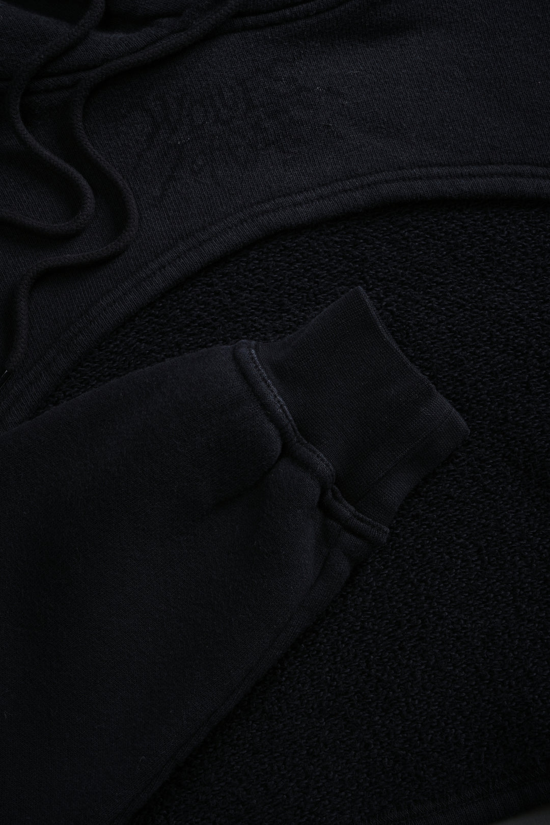 Forged From Iron "Willow" Cropped Hoodie in Black Spine Sun Fade
