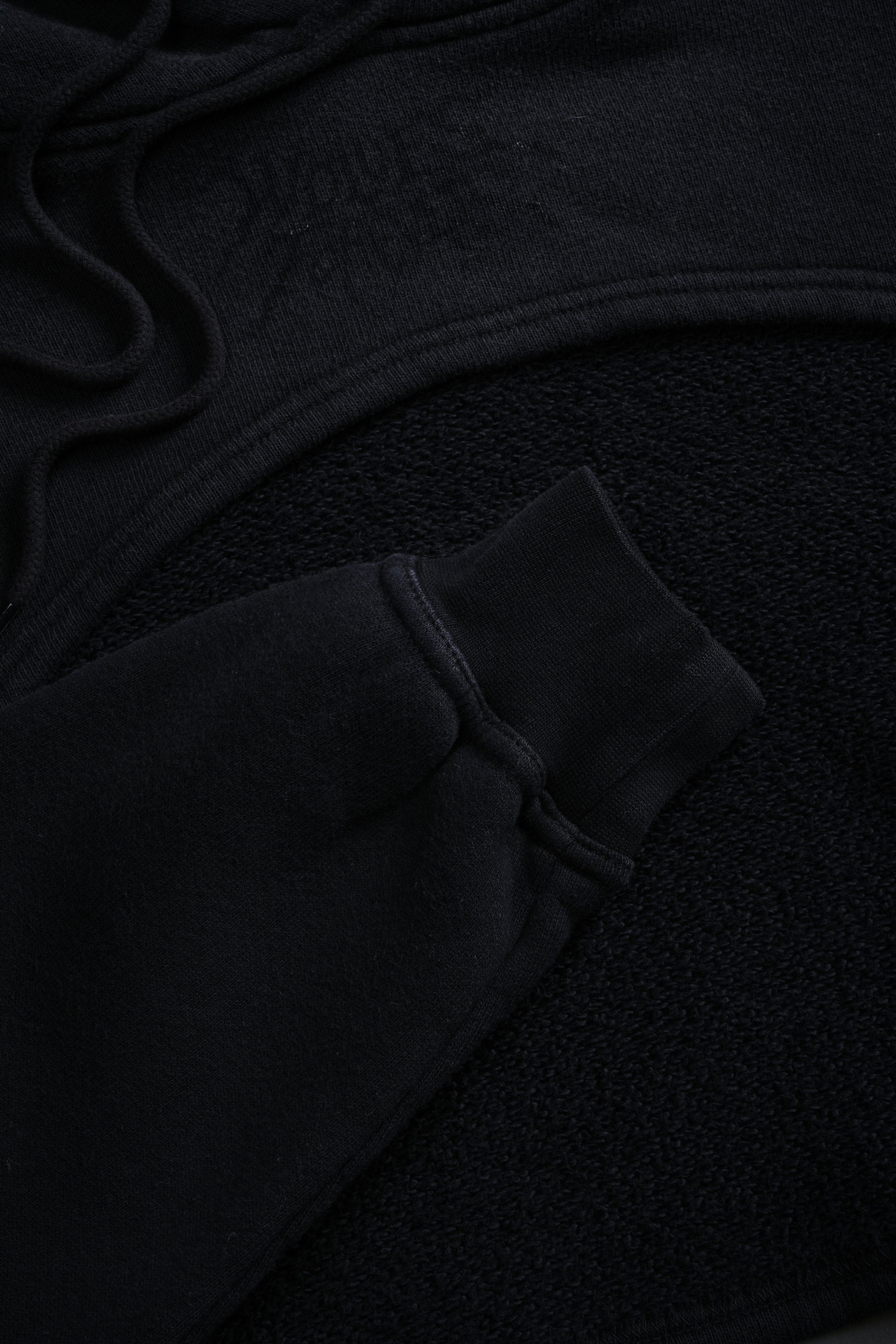 Forged From Iron "Willow" Cropped Hoodie in Black Spine Sun Fade