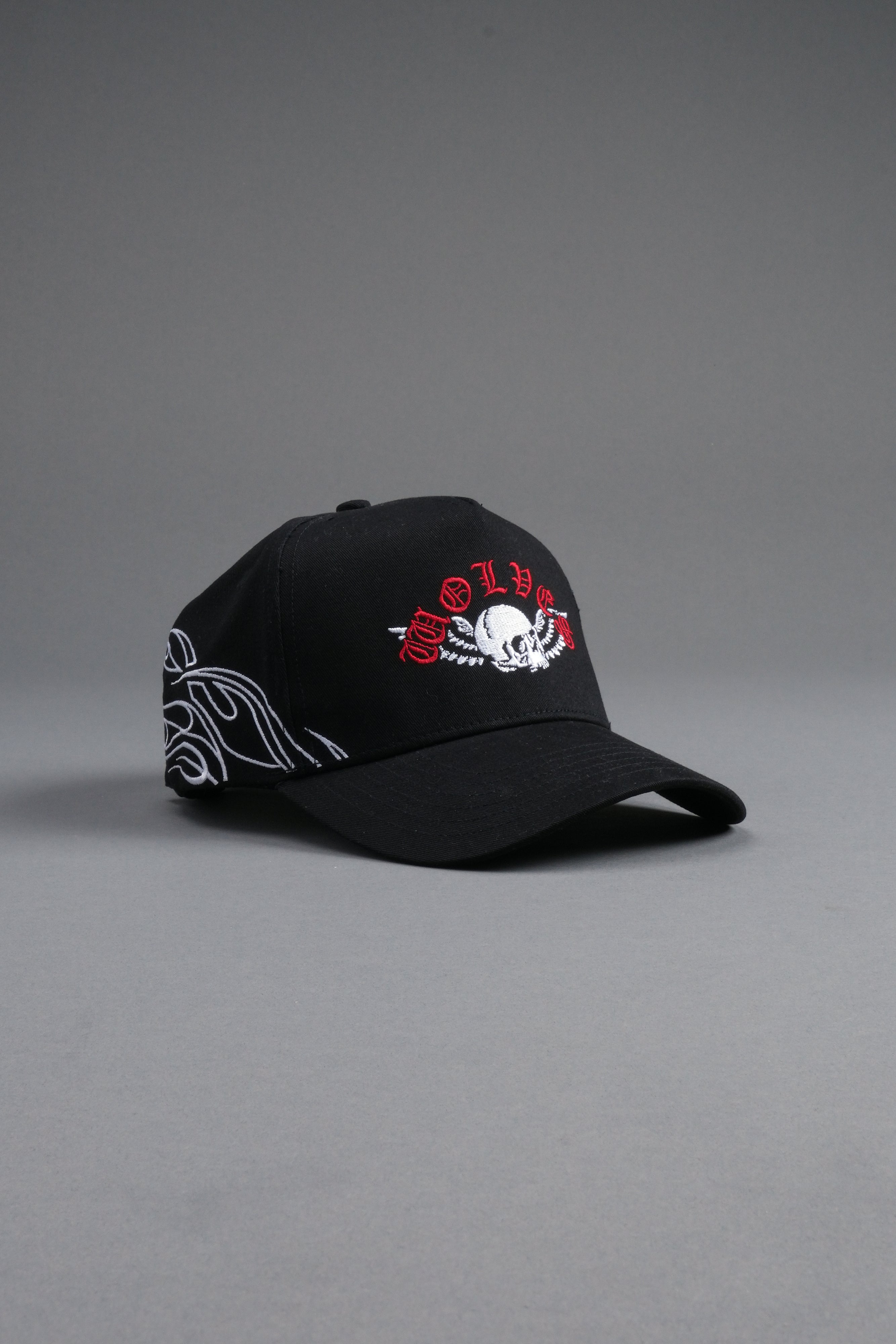 Twin Flame 5 Panel Hat in Black