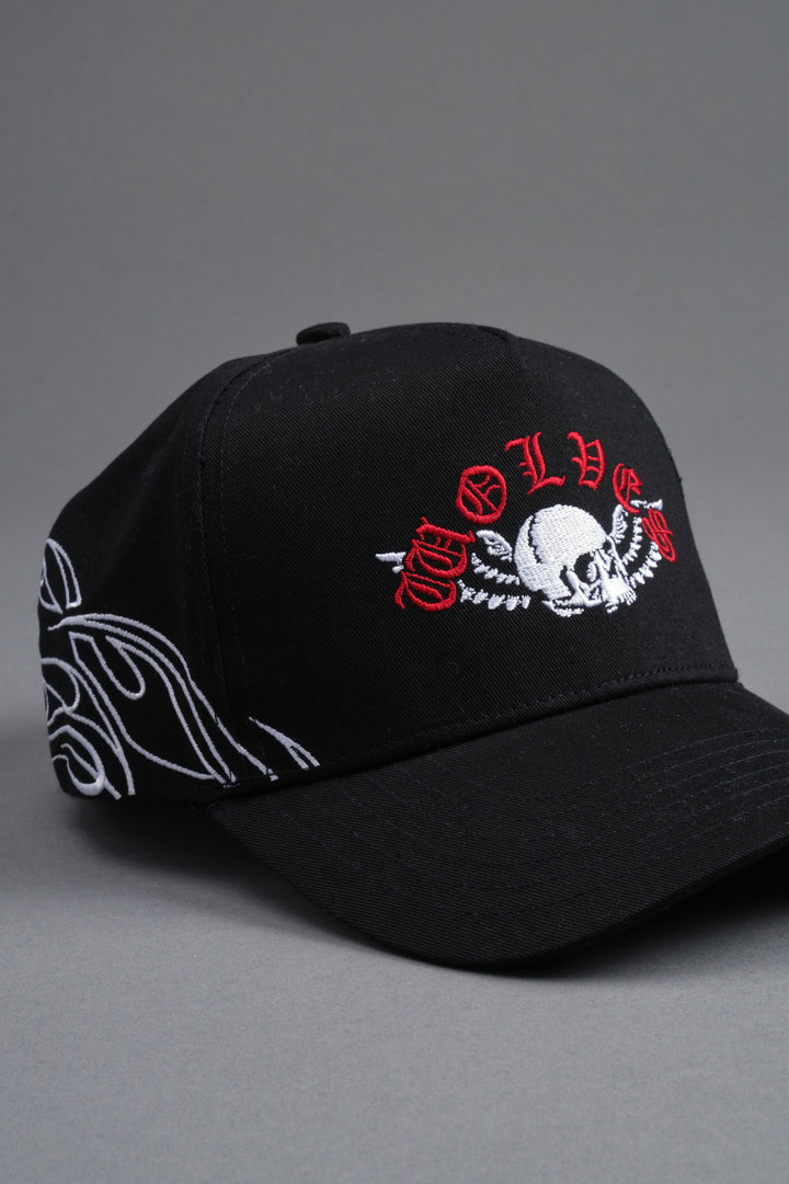Twin Flame 5 Panel Hat in Black