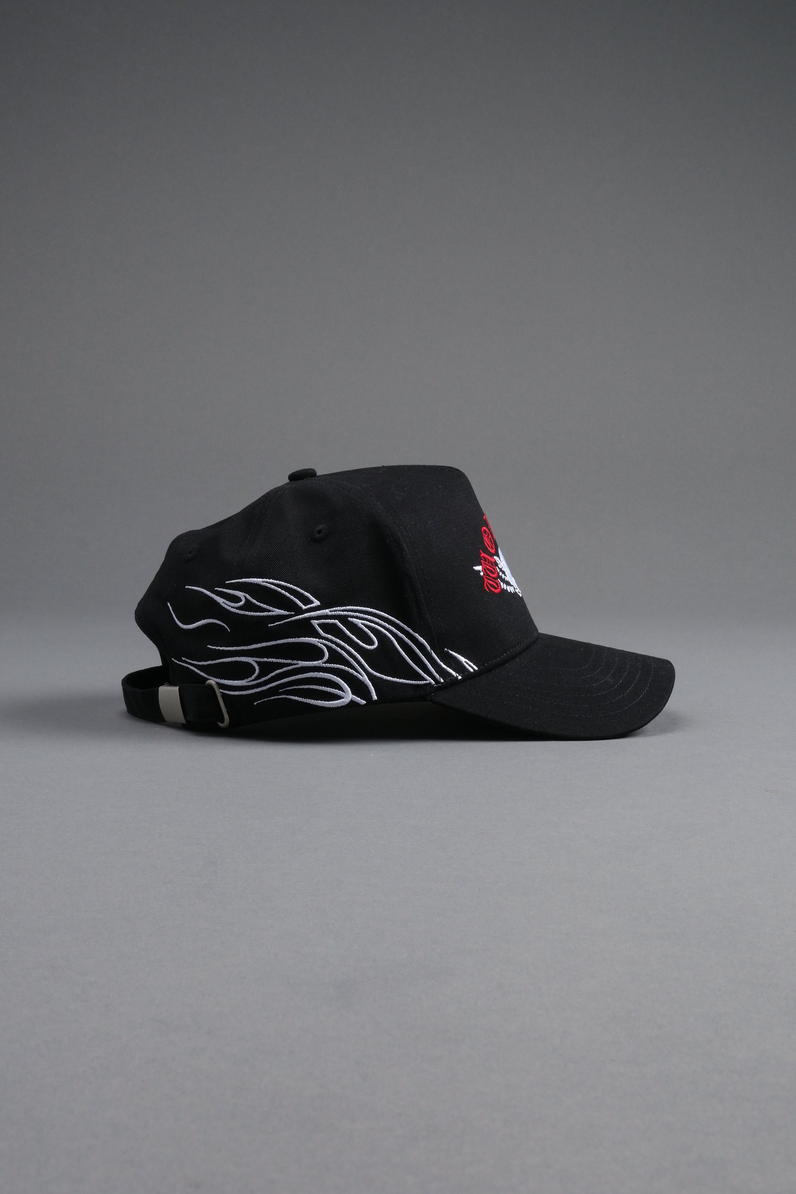 Twin Flame 5 Panel Hat in Black