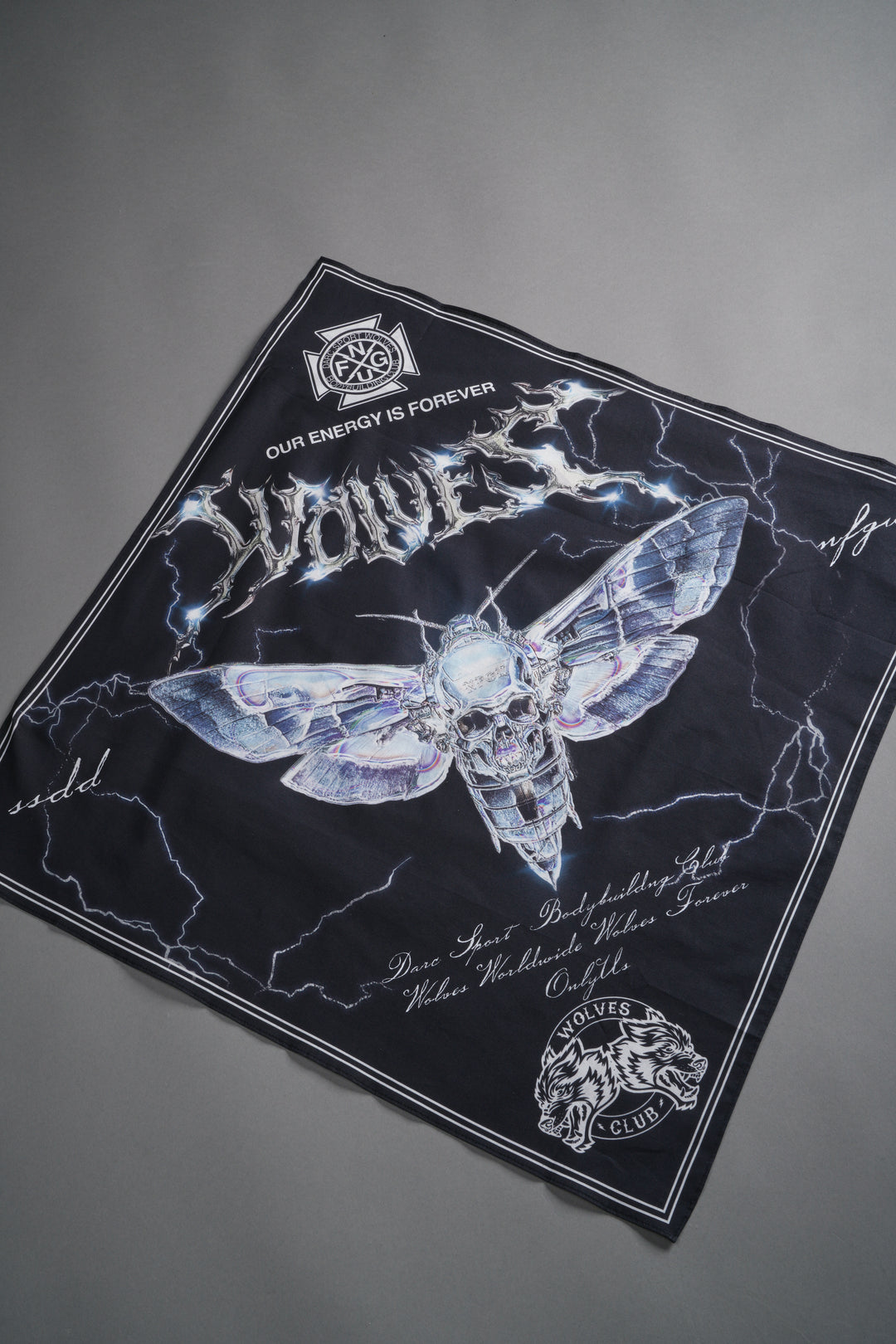 Iron Moth Bandana in Black