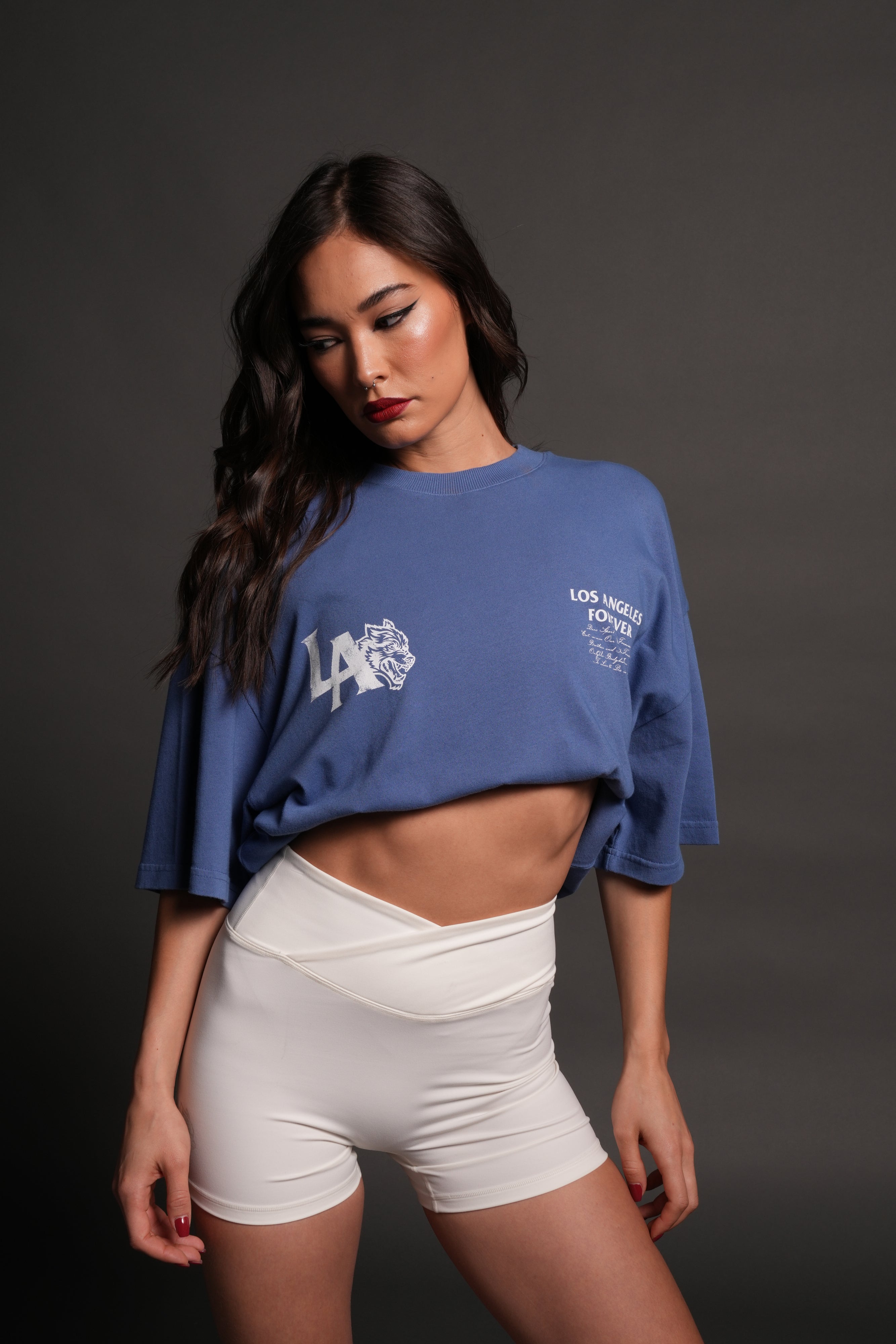 La Wolves V2 Premium Oversized Tee in La Blue