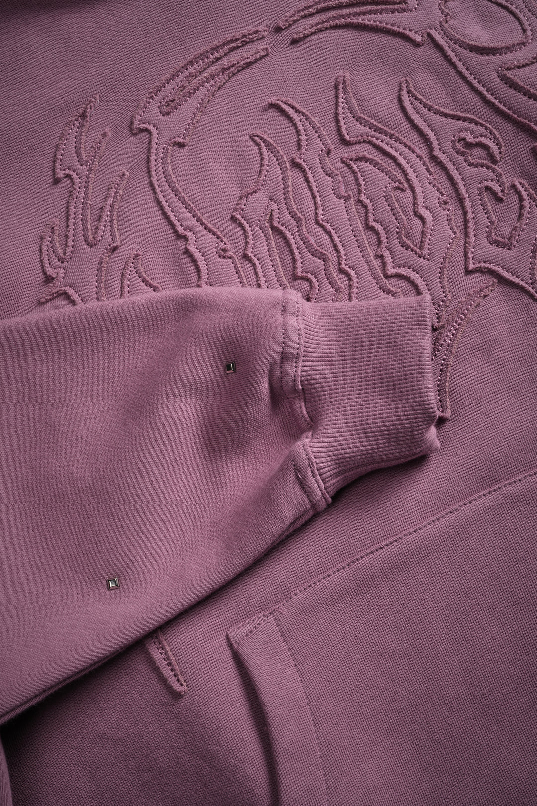 Hesh Appliqué Studded Pierce Hoodie in Pink Smoke