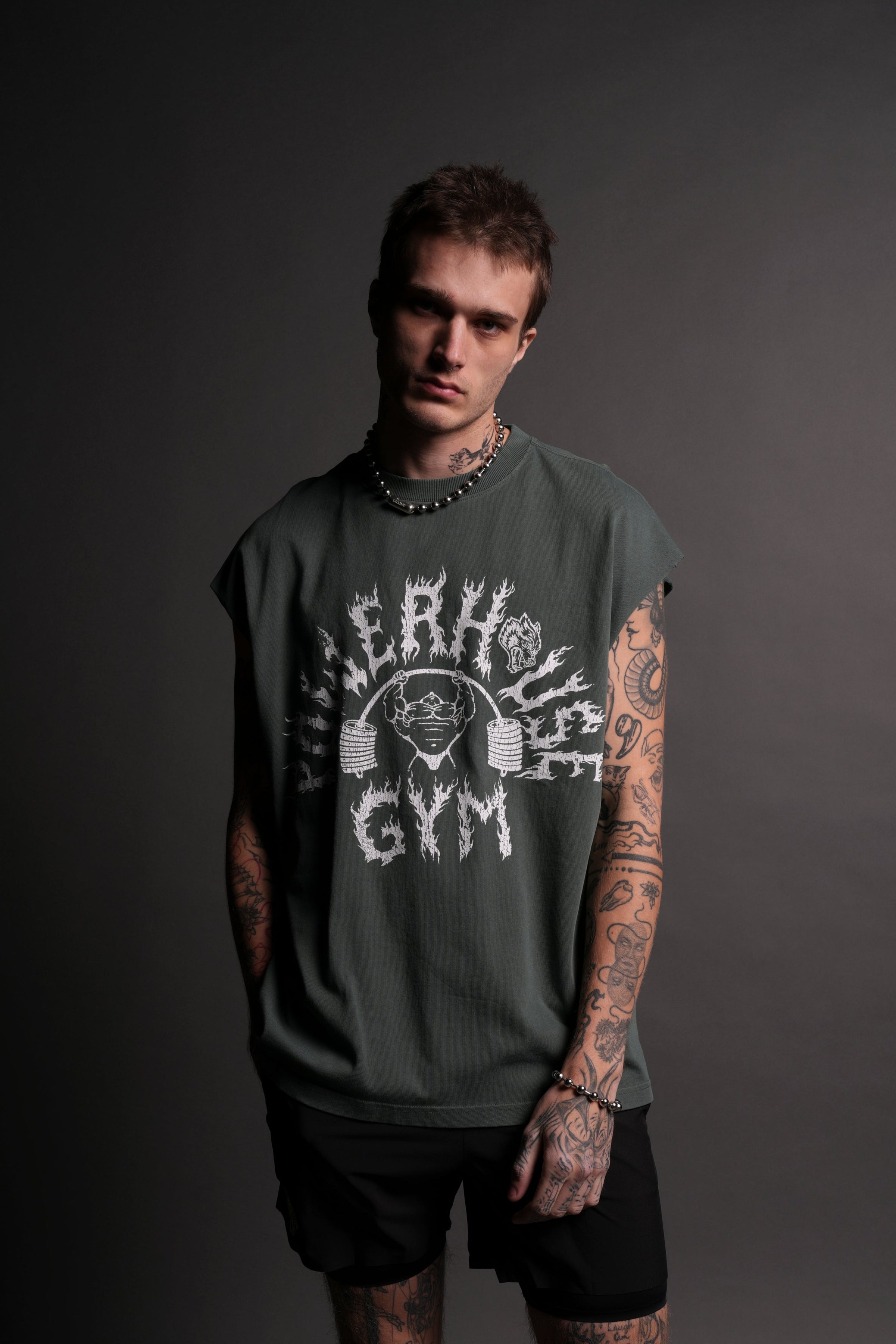 Iron Flame "Premium" Muscle Tee in Norse Green