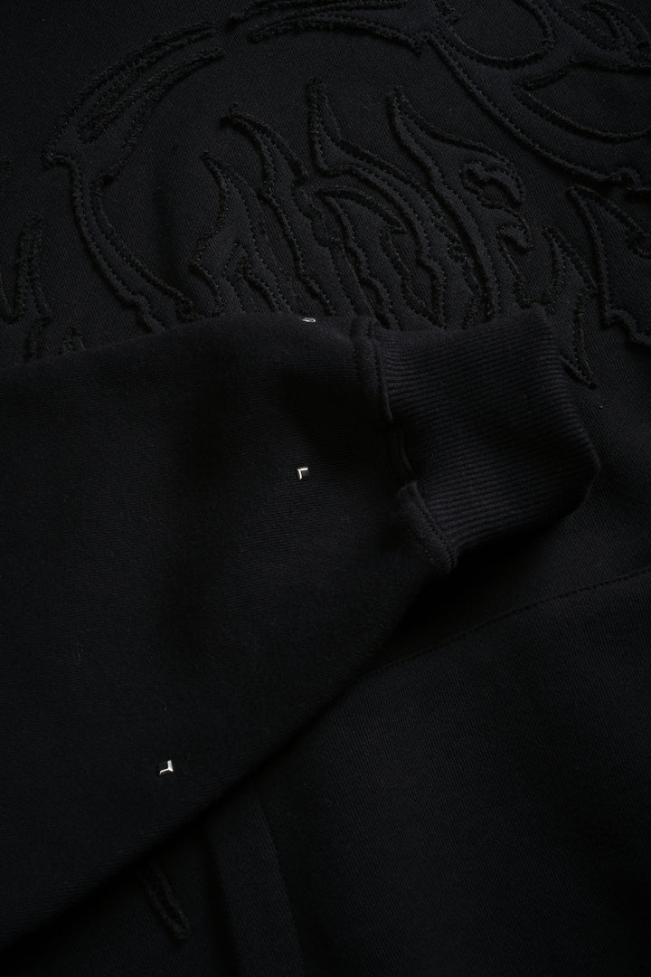 Hesh Appliqué Studded Pierce Hoodie in Black