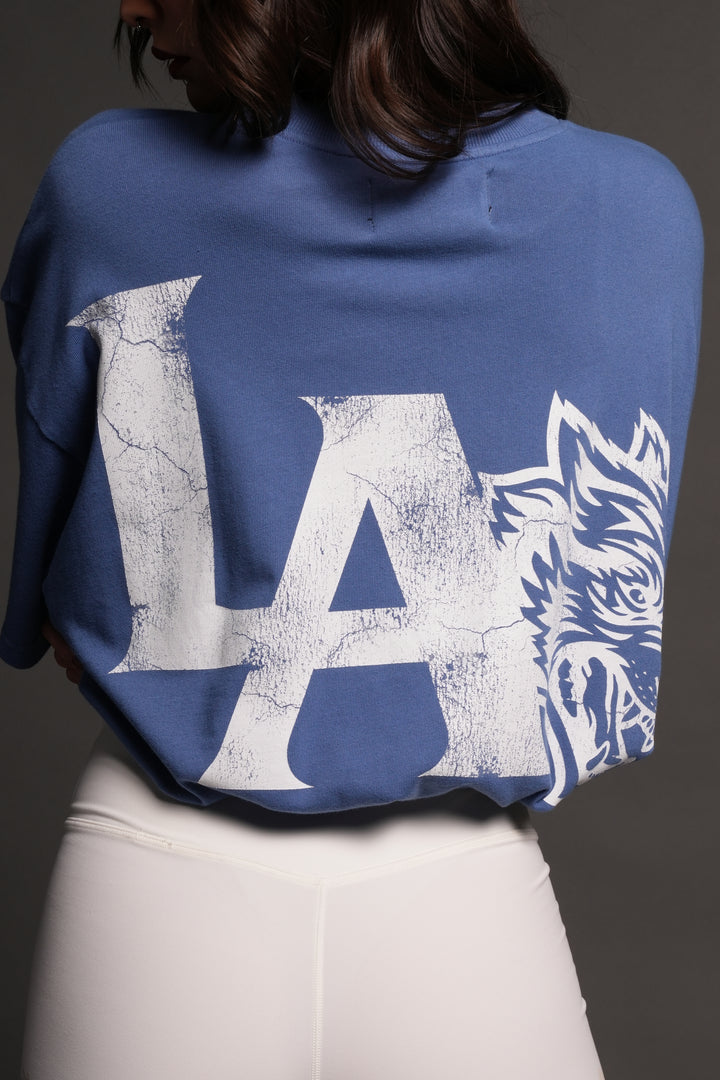 La Wolves V2 Premium Oversized Tee in La Blue