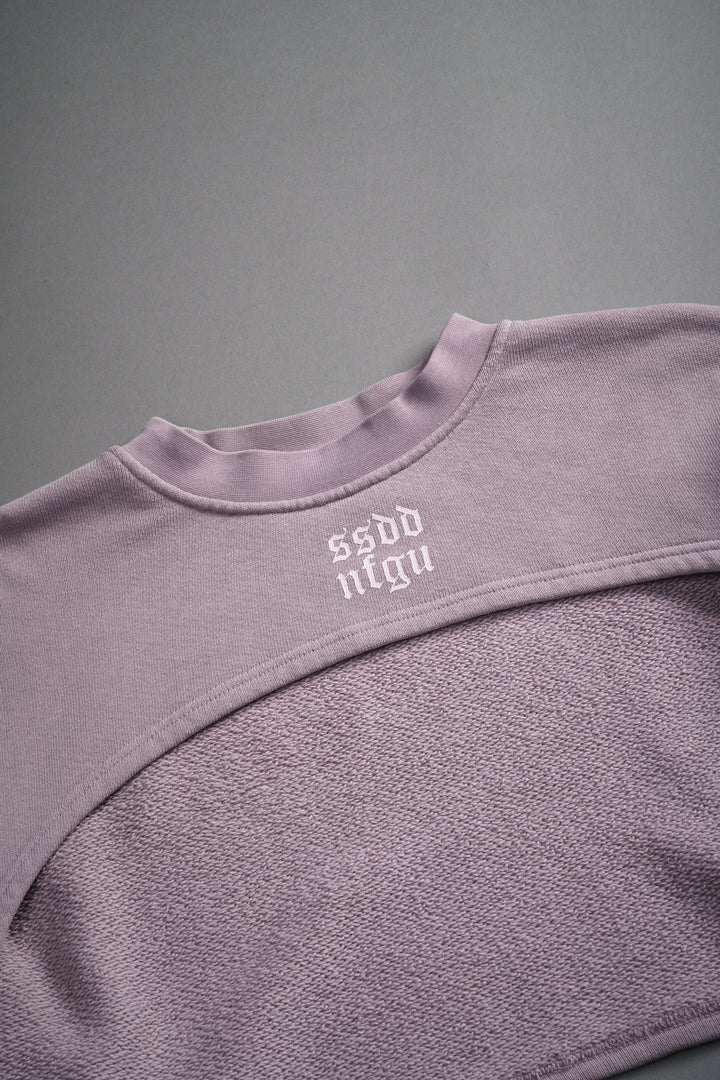 Wolves Mantra "Willow" Cropped Crewneck in Purple Smoke