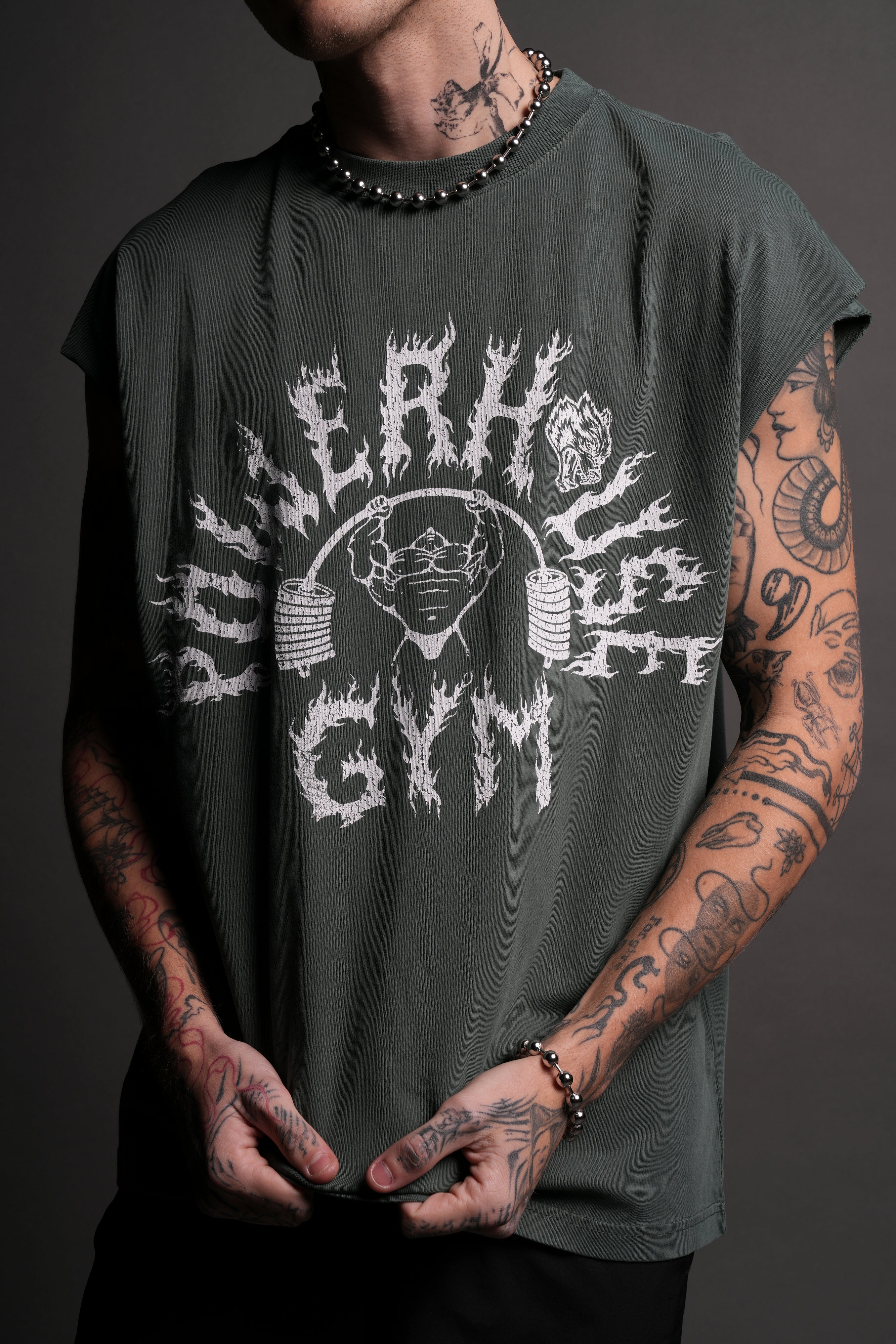 Iron Flame "Premium" Muscle Tee in Norse Green