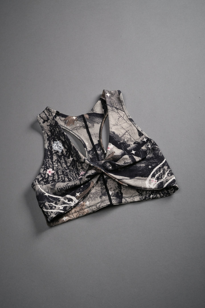 Warrior's Fire "Everson" Seamless Twist Bra in Starry Blossom Woodland Camo