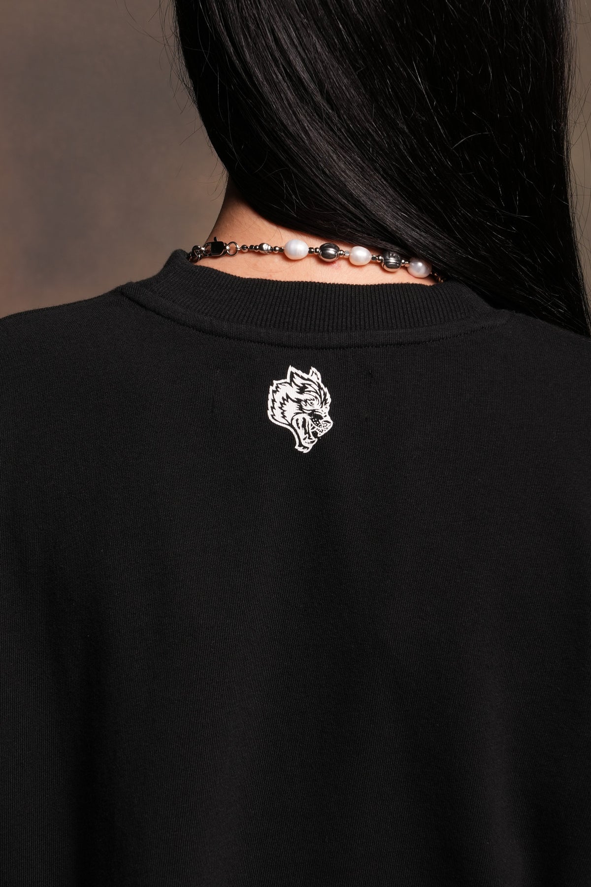 Nuestra Senora Premium Cropped Ls Tee In Black