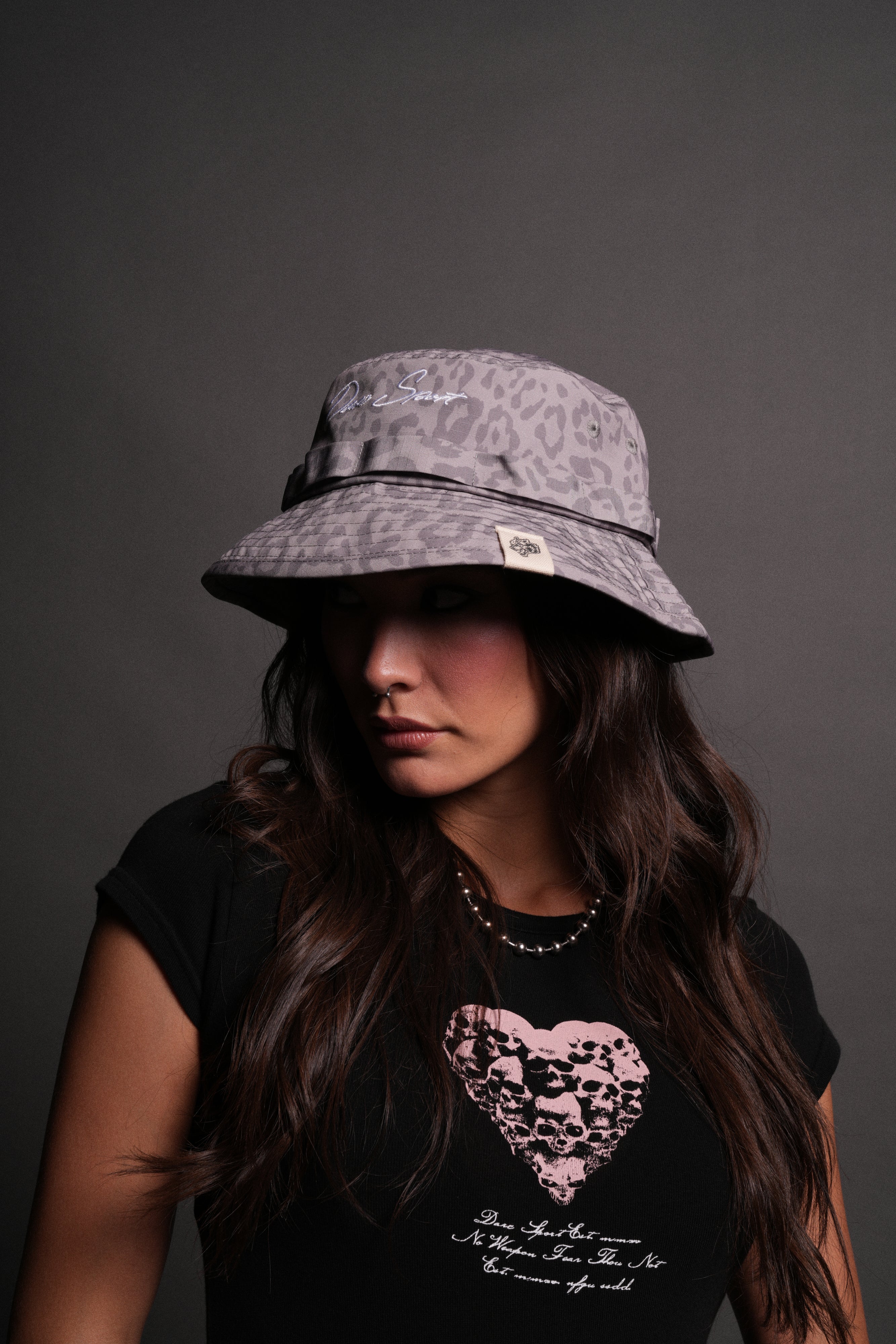 Darc Script Boonie Bucket Hat in Clay Leopard