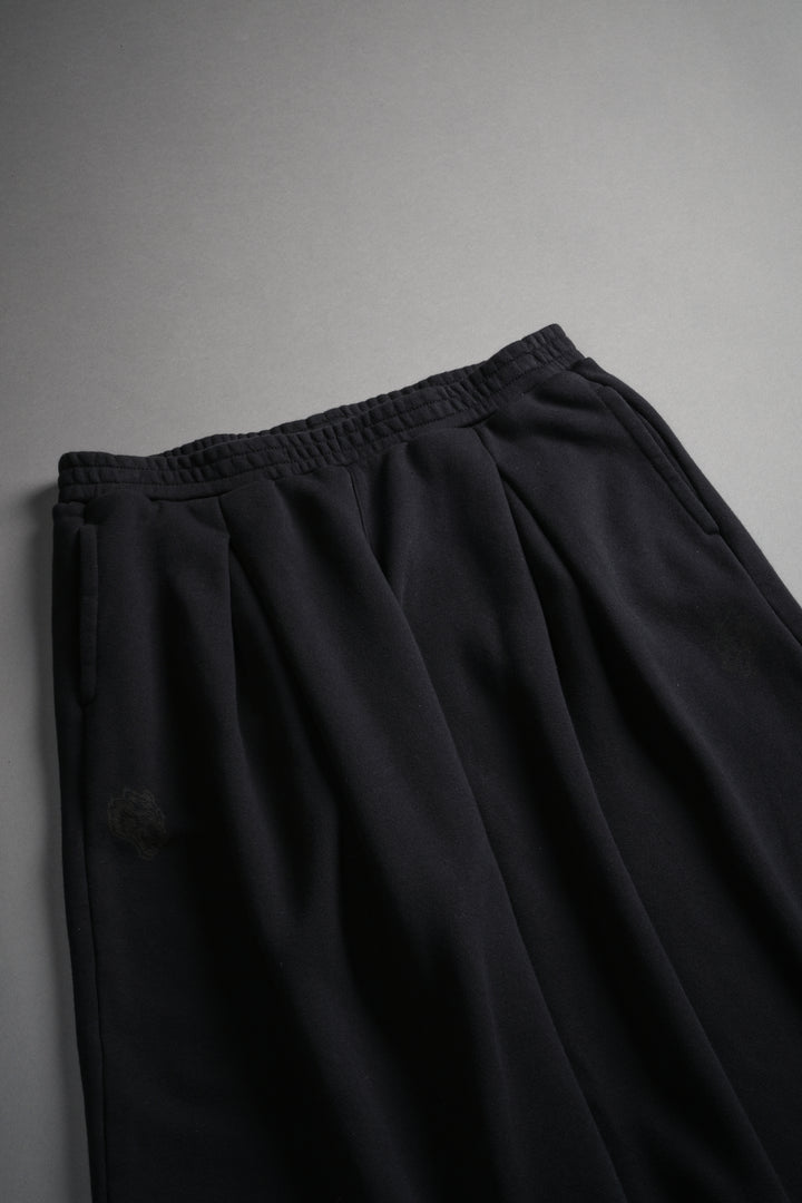 Chopper Appliqué "Yara" Pleated Sweat Pants V2 in Black