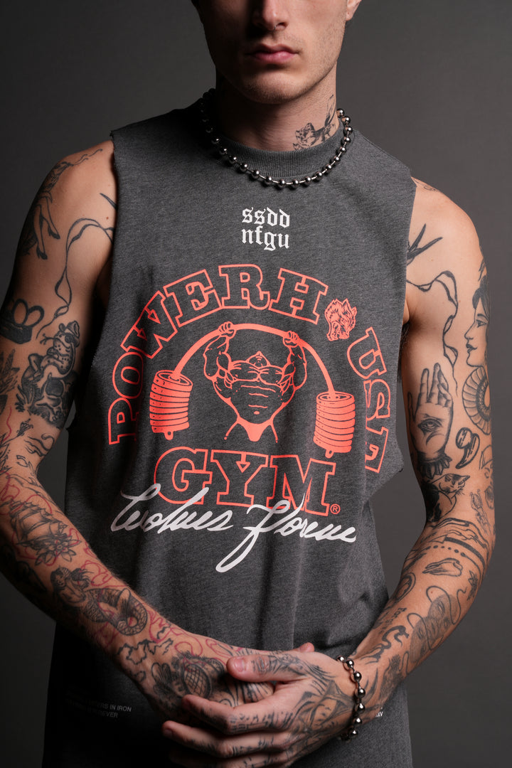 Wolves House "Tommy" Muscle Tee in Darc Heather Gray