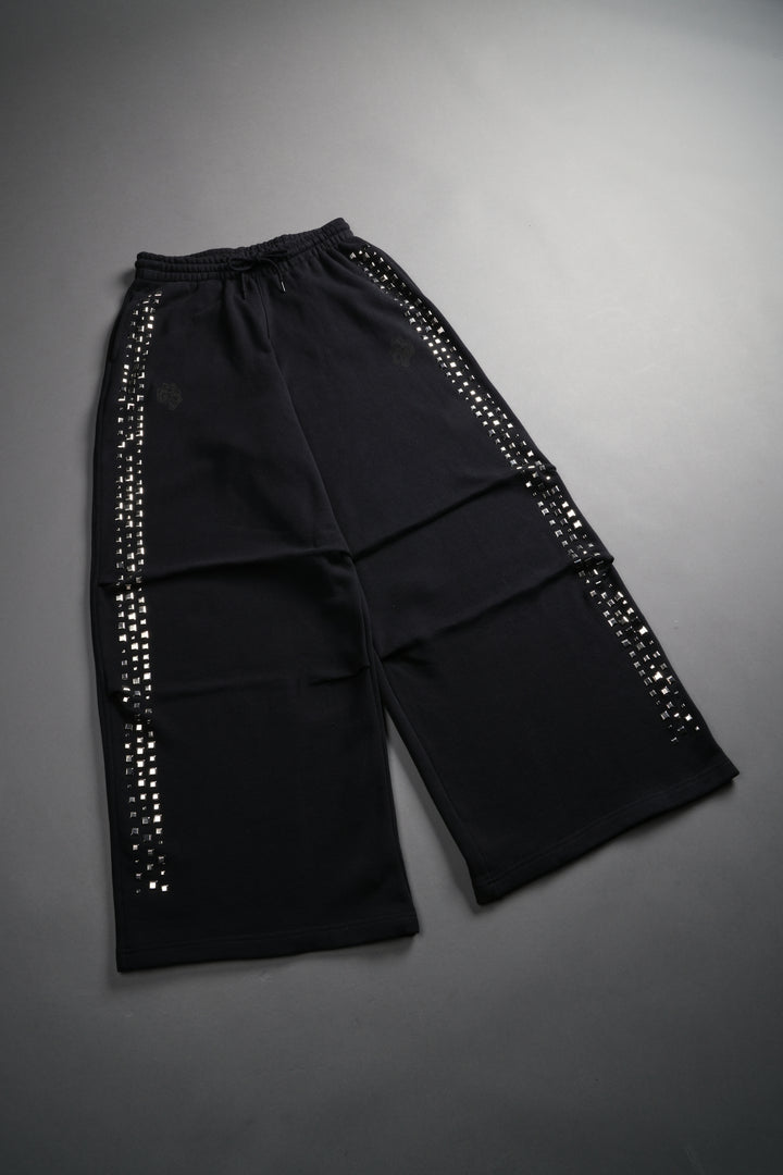 Dual Stud Mia Sweat Pants in Black