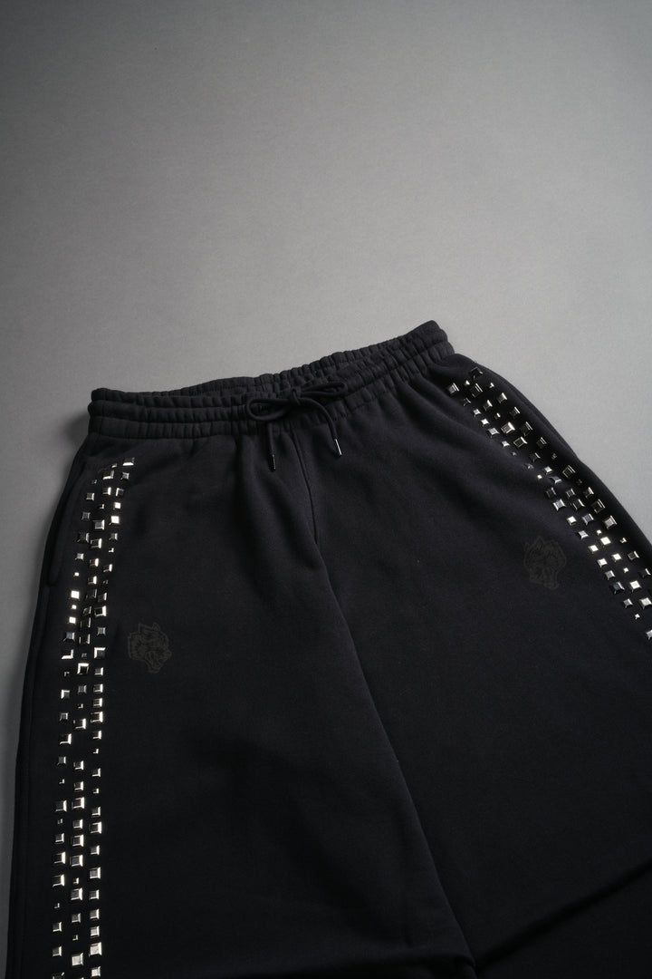 Dual Stud Mia Sweat Pants in Black