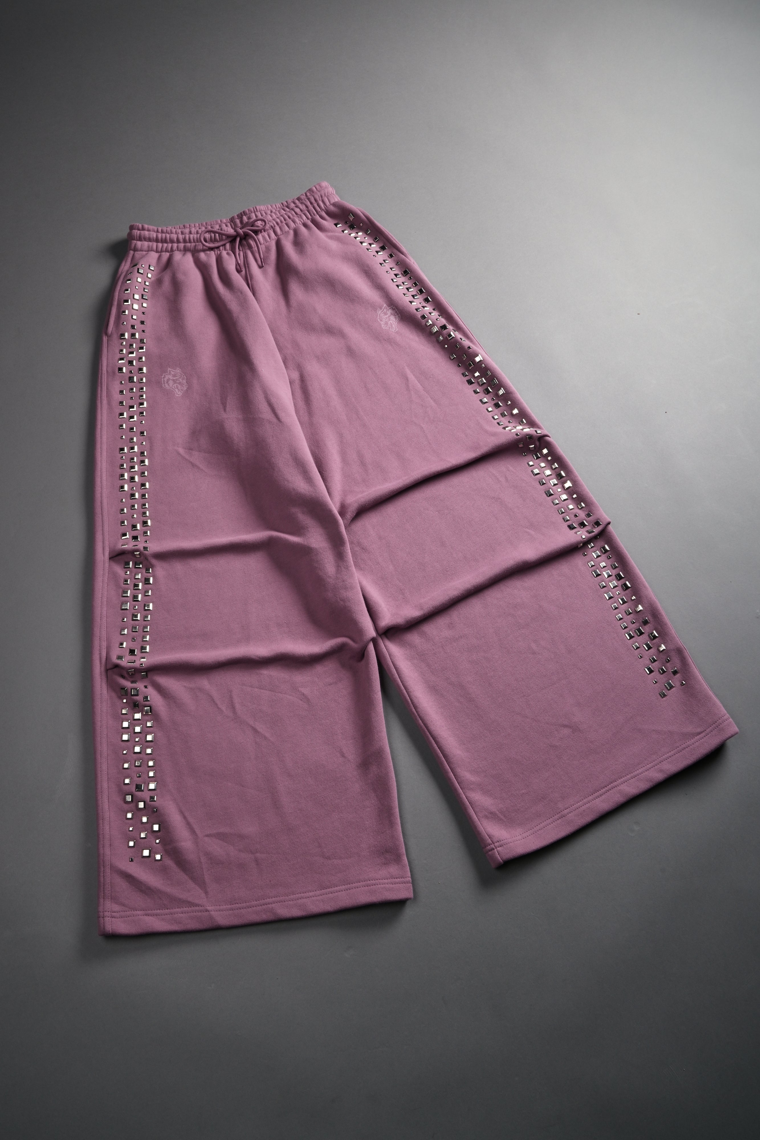 Dual Stud Mia Sweat Pants in Pink Smoke