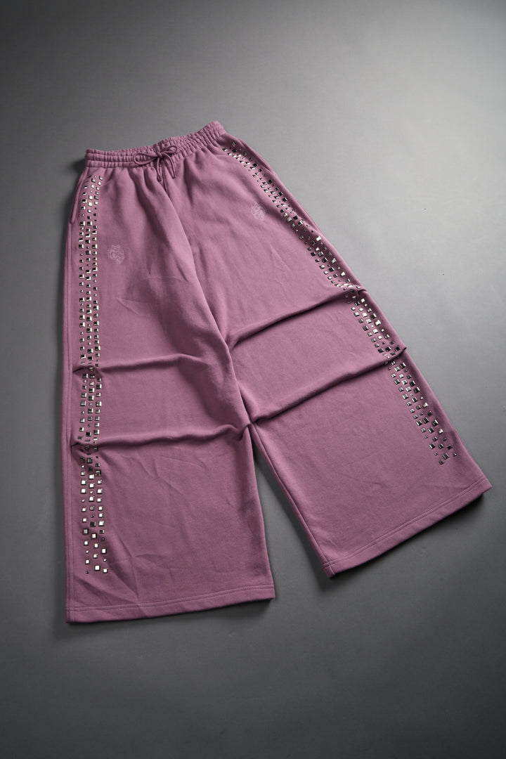 Dual Stud Mia Sweat Pants in Pink Smoke