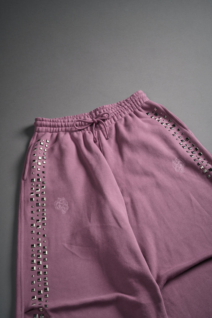 Dual Stud Mia Sweat Pants in Pink Smoke