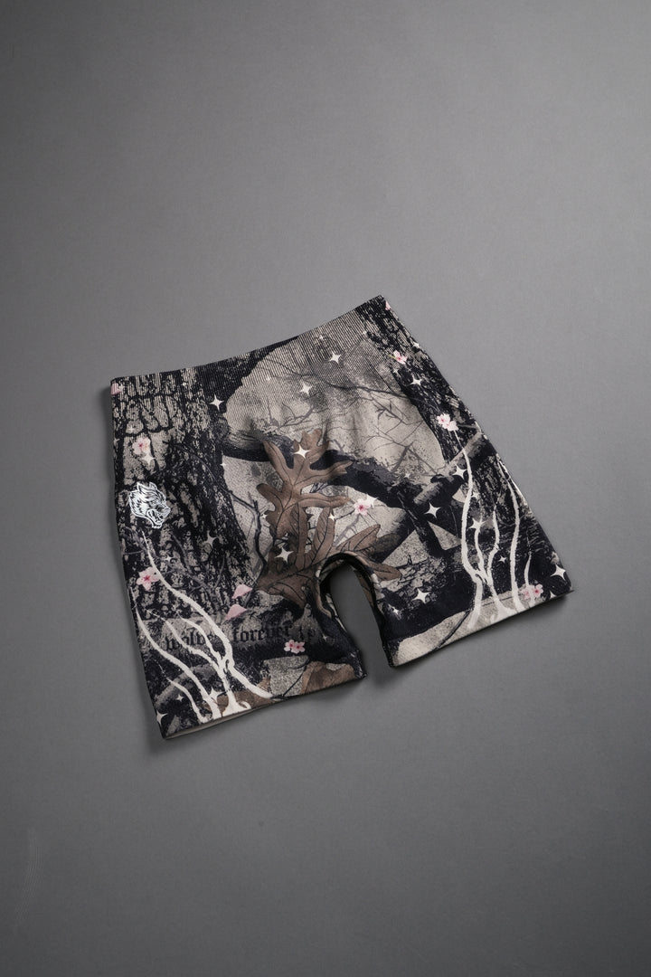 Warrior's Fire Everson Seamless "Huxley" Shorts in Starry Blossom Woodland Camo