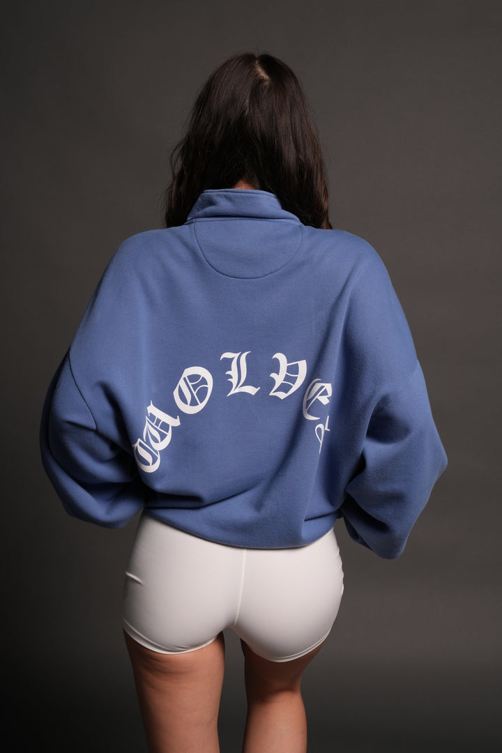 La Wolves V2 Duke 1/4 Zip Mock Neck in La Blue