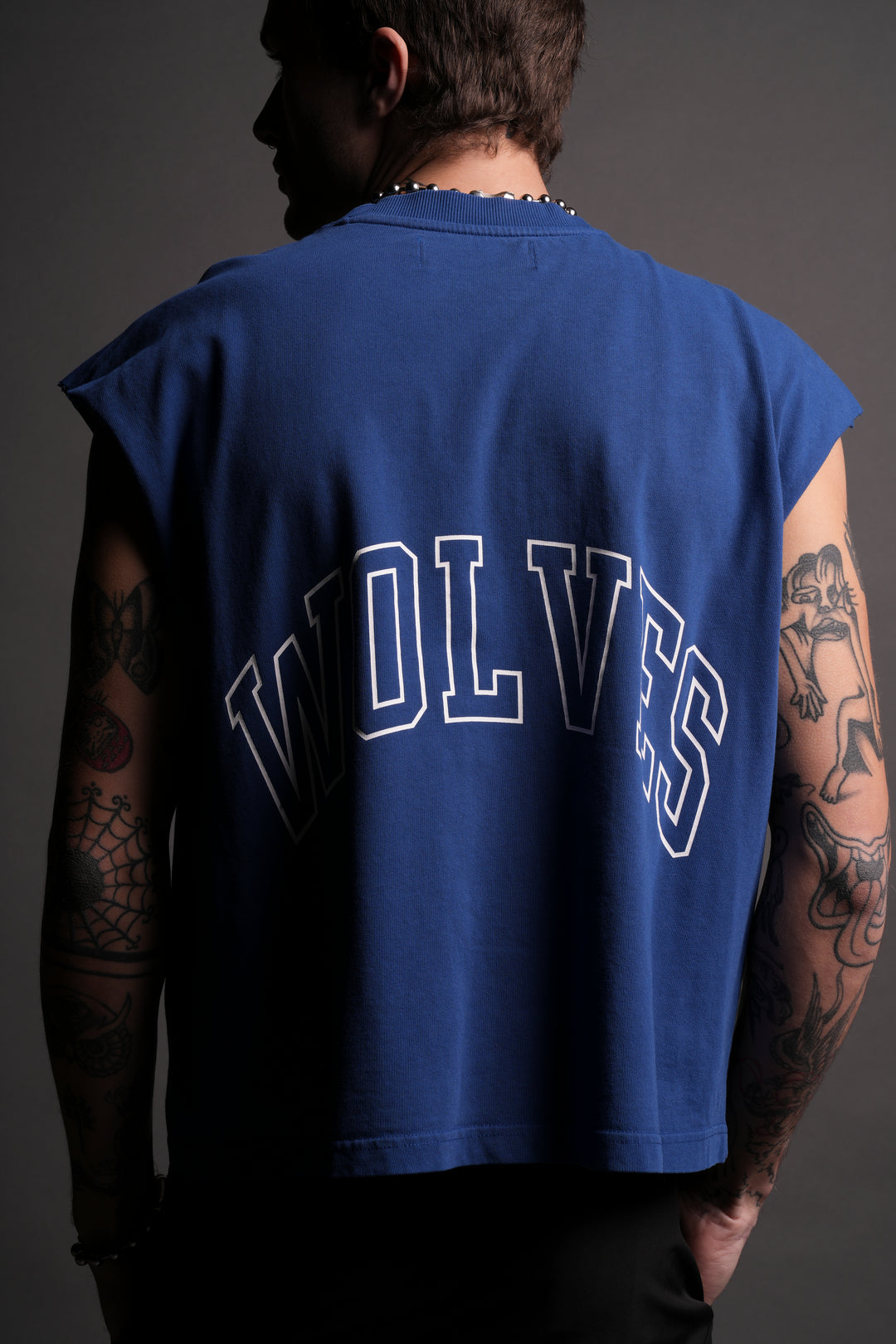 Powerhouse Wolves Premium "Box Cut" Muscle Tee in Darc Cobalt