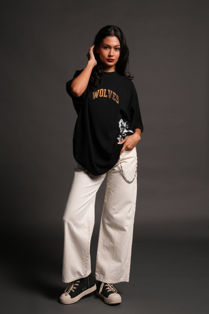 La Has Your Back Premium Oversized Tee in Black