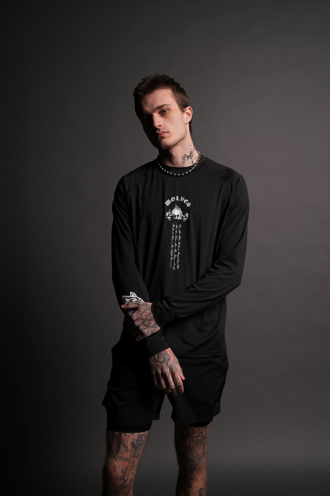 The Fire Inside "Dry Wolf" Raglan (LS) Tee in Black