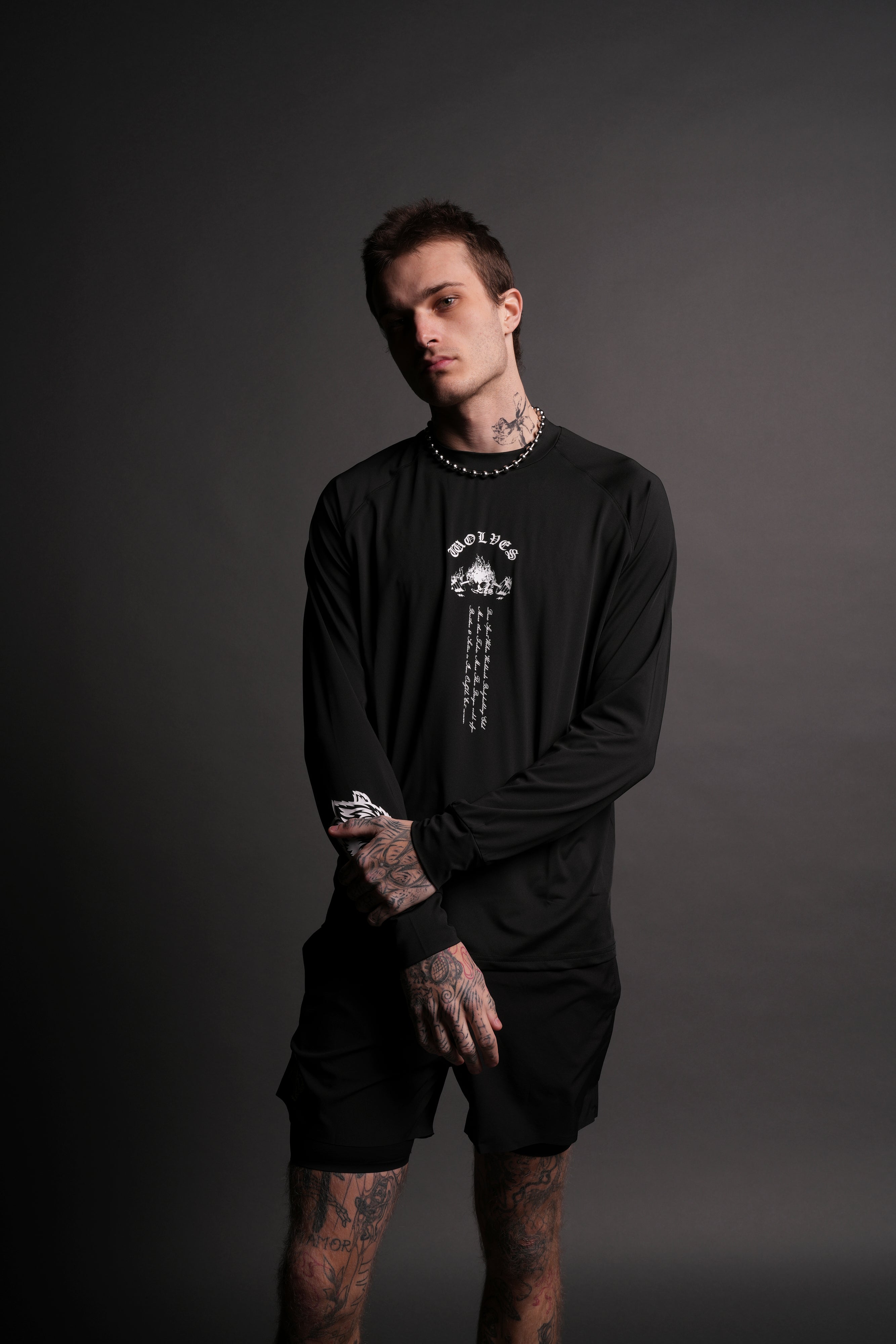 The Fire Inside "Dry Wolf" Raglan (LS) Tee in Black