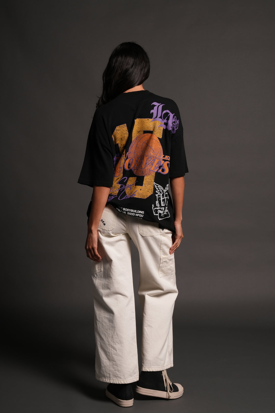 La Has Your Back Premium Oversized Tee in Black