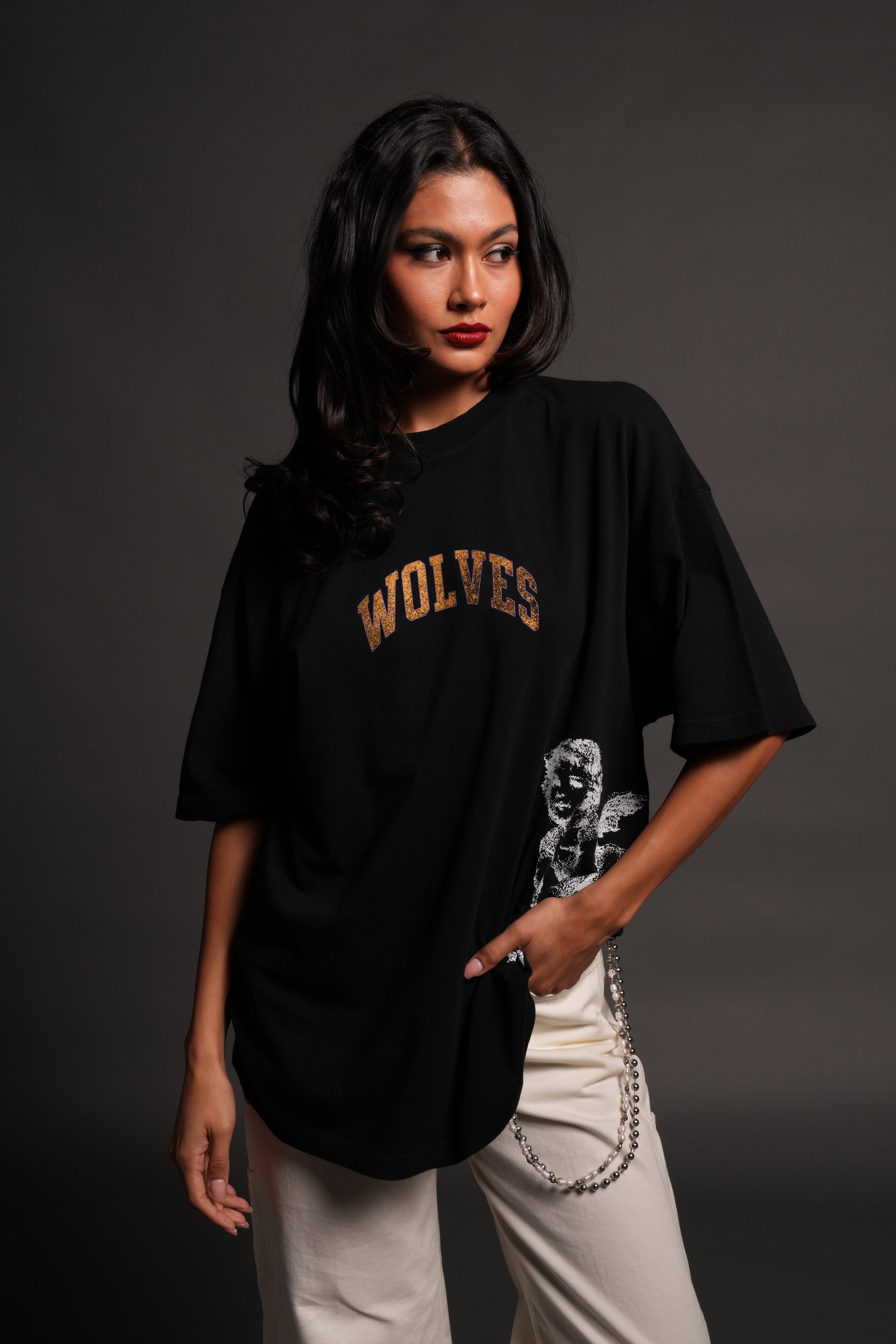 La Has Your Back Premium Oversized Tee in Black