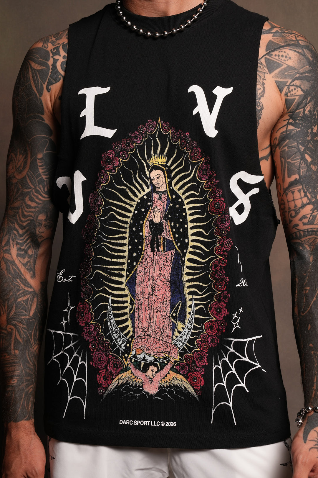 Dama De Las Rosas V2 Tommy Muscle Tee In Black